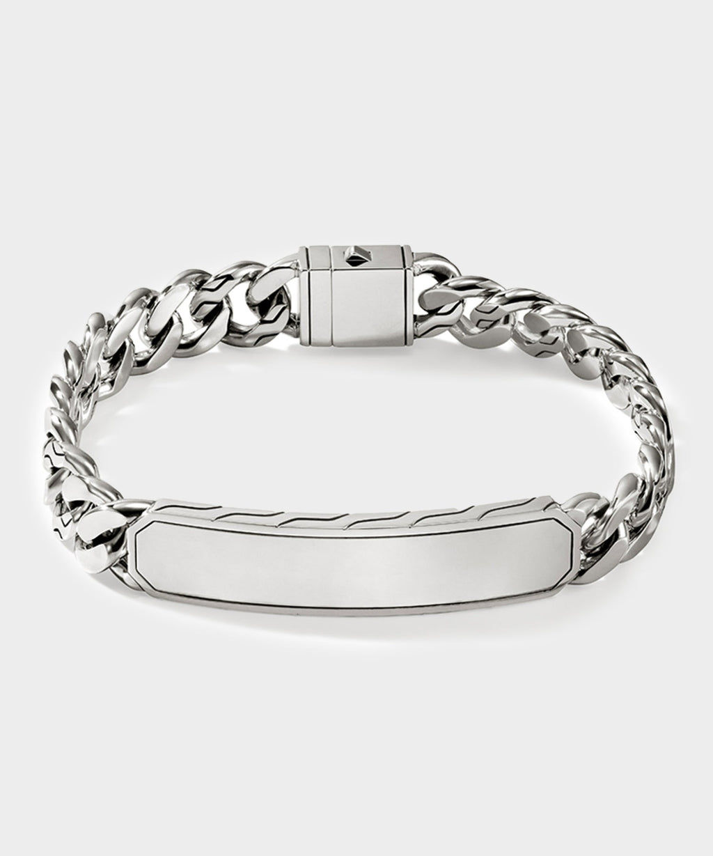 John Hardy Sterling Silver ID Curb Bracelet, 11MM