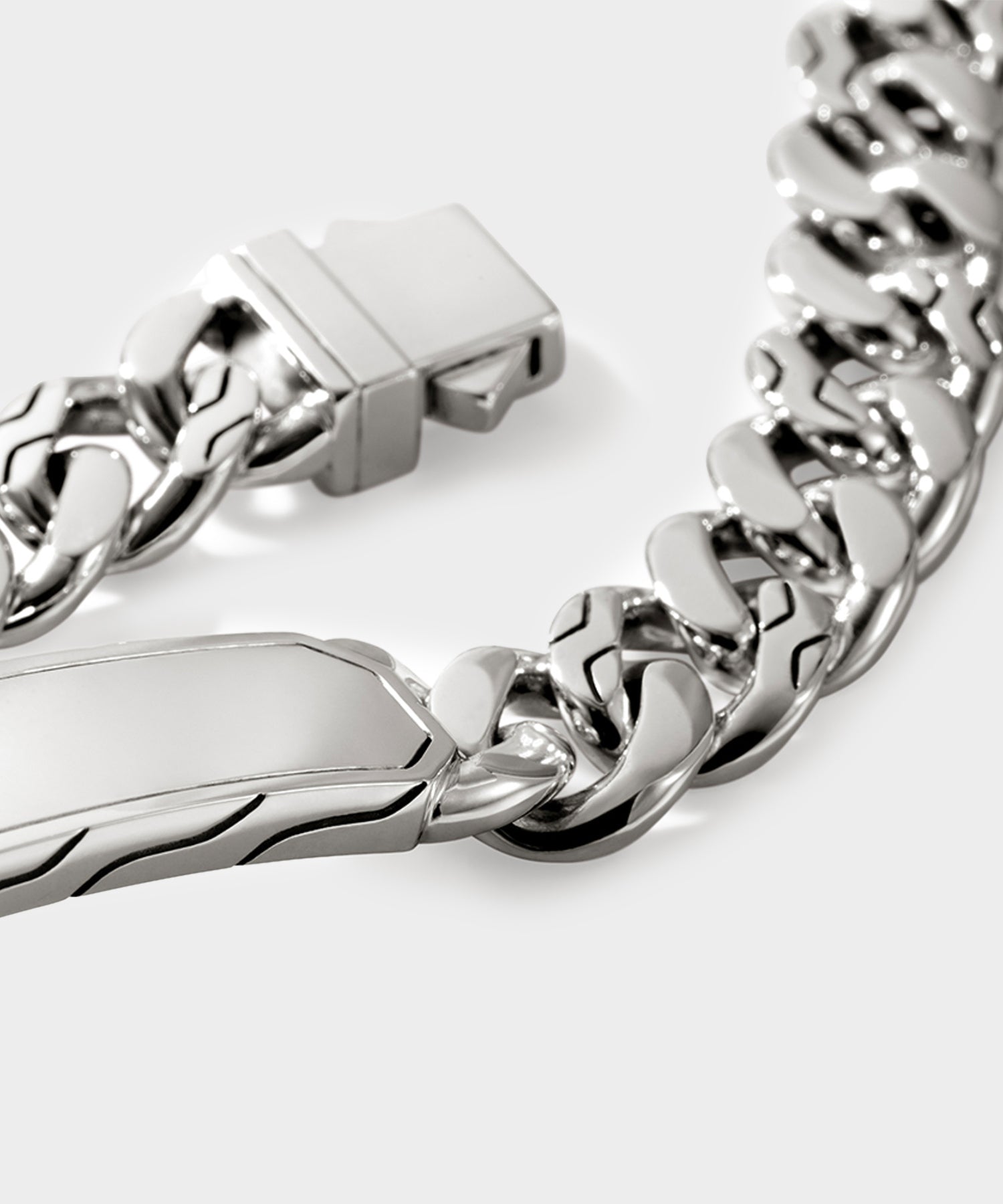 John Hardy Sterling Silver ID Curb Bracelet, 11MM