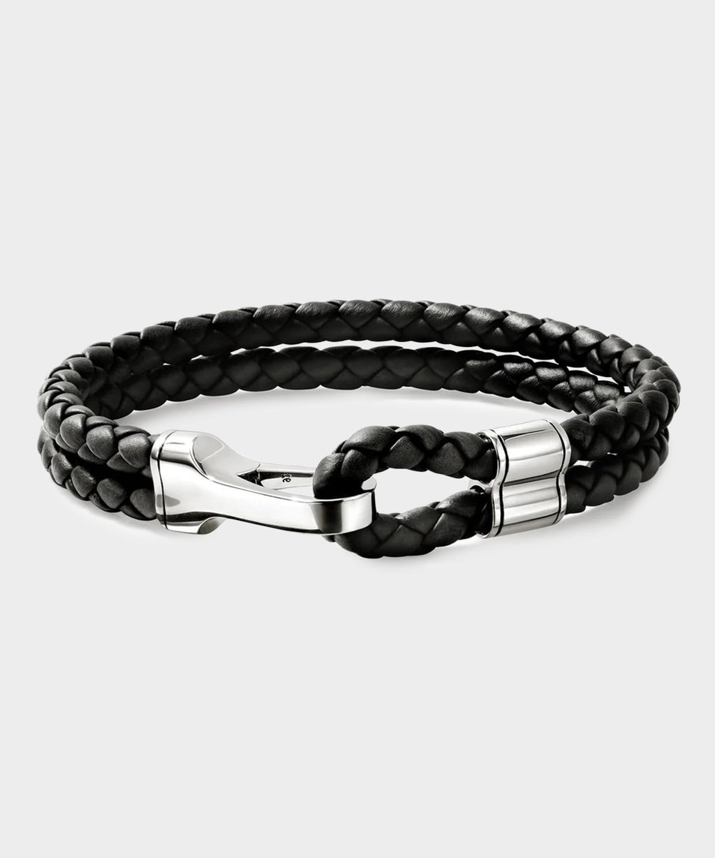 John Hardy Sterling Silver Leather Double Row Bracelet