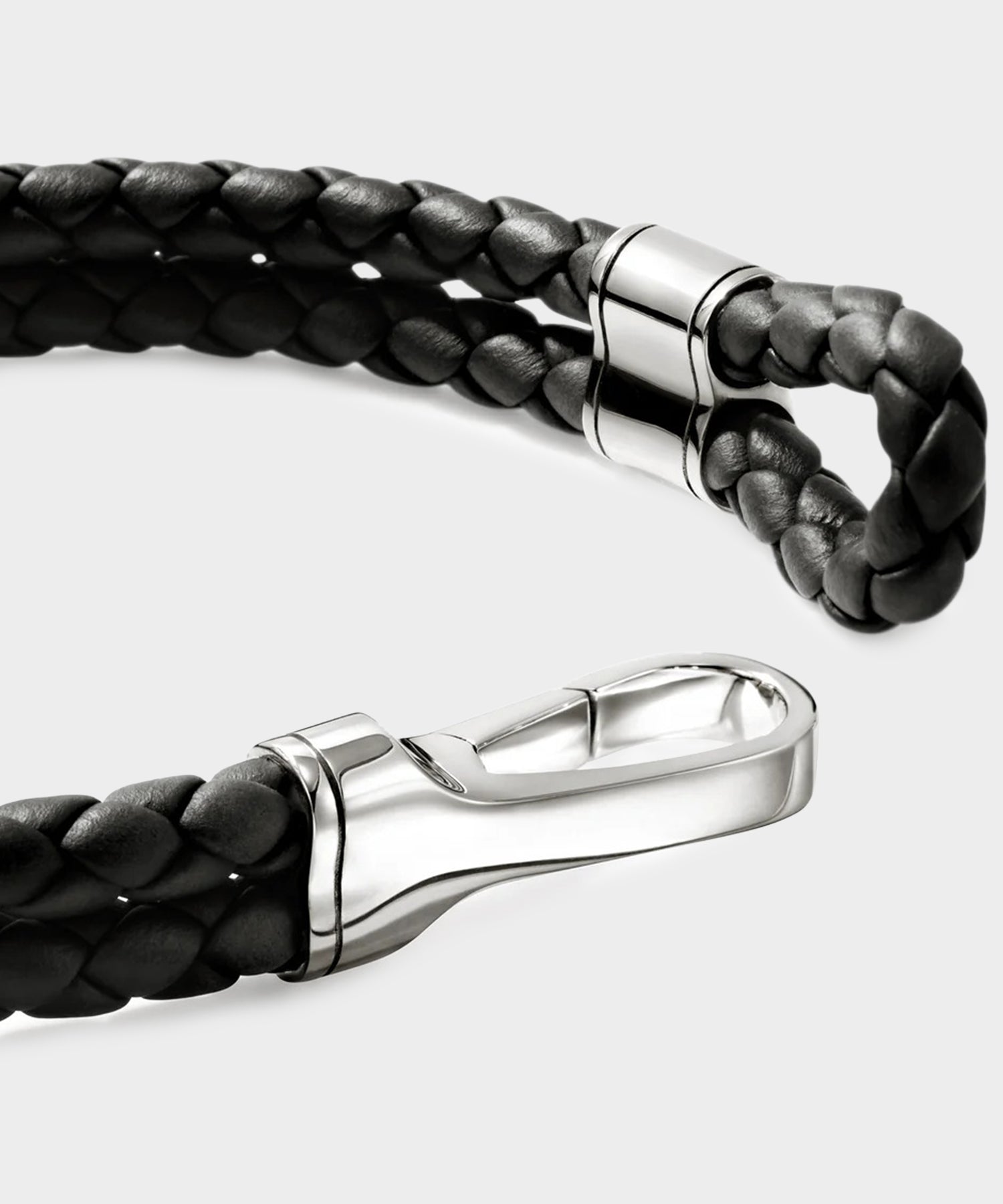 John Hardy Sterling Silver Leather Double Row Bracelet