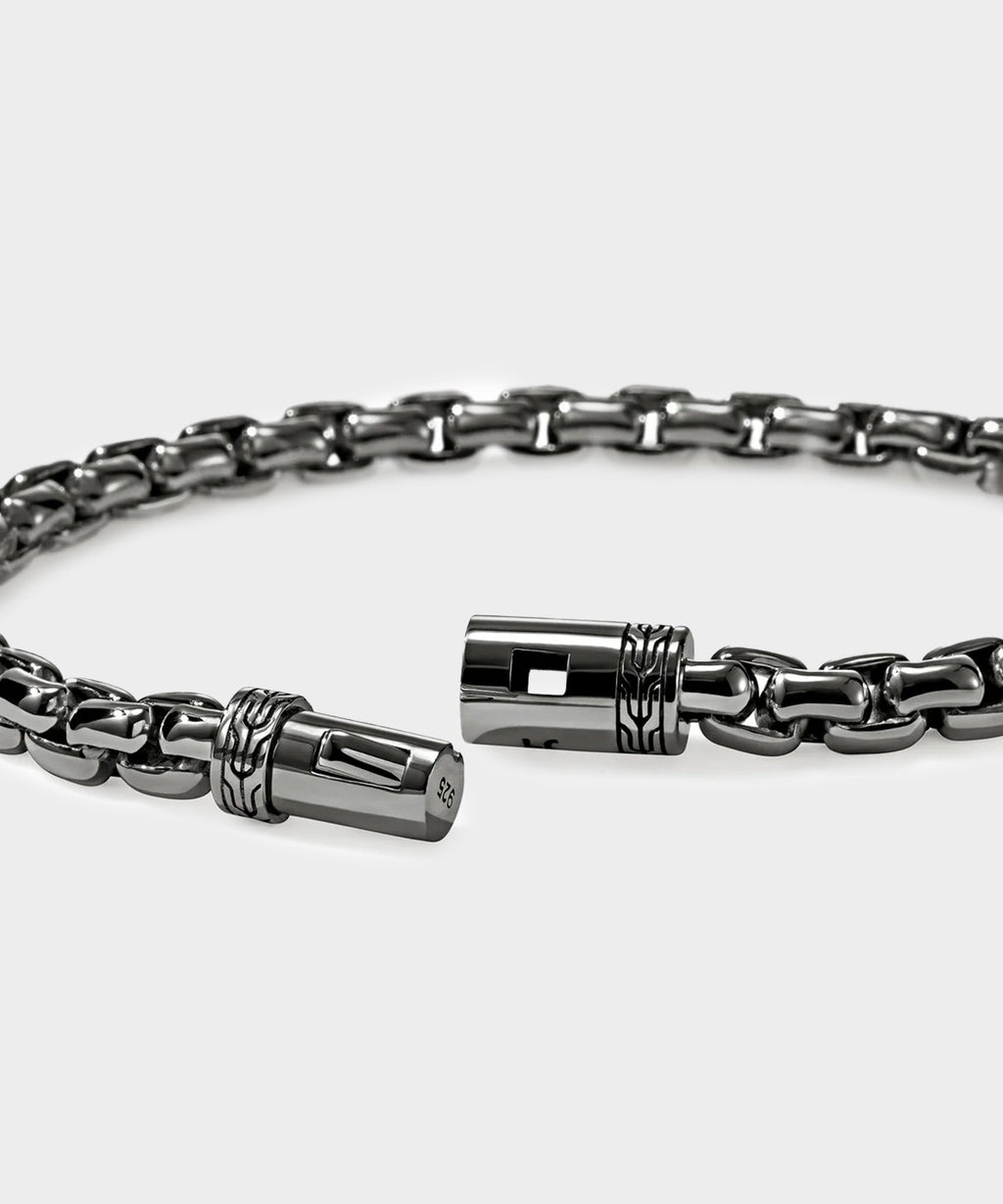 John Hardy Dark Sterling Silver Box Chain Bracelet