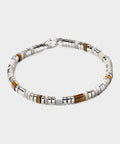 John Hardy Sterling Silver Tiger Eye Howlite & L Bracelet