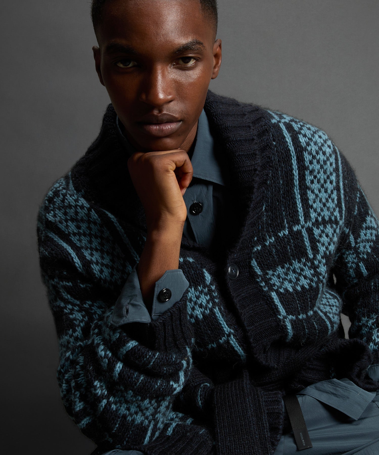 Todd Snyder x Woolrich Belted Wool-Alpaca Cardigan