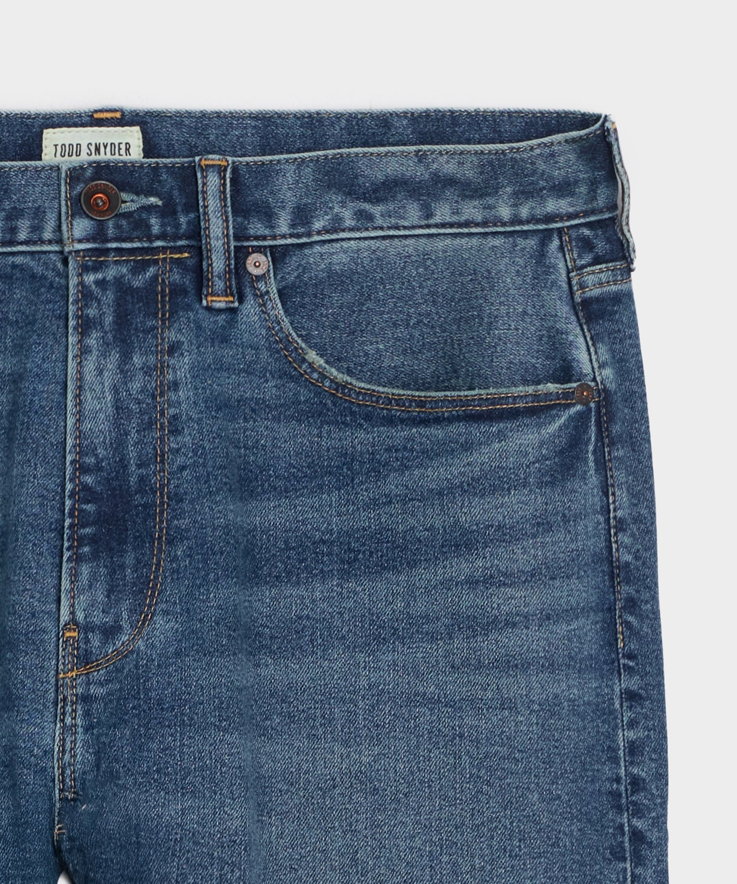 High-Rise Slim Stretch Jean in Medium Indigo