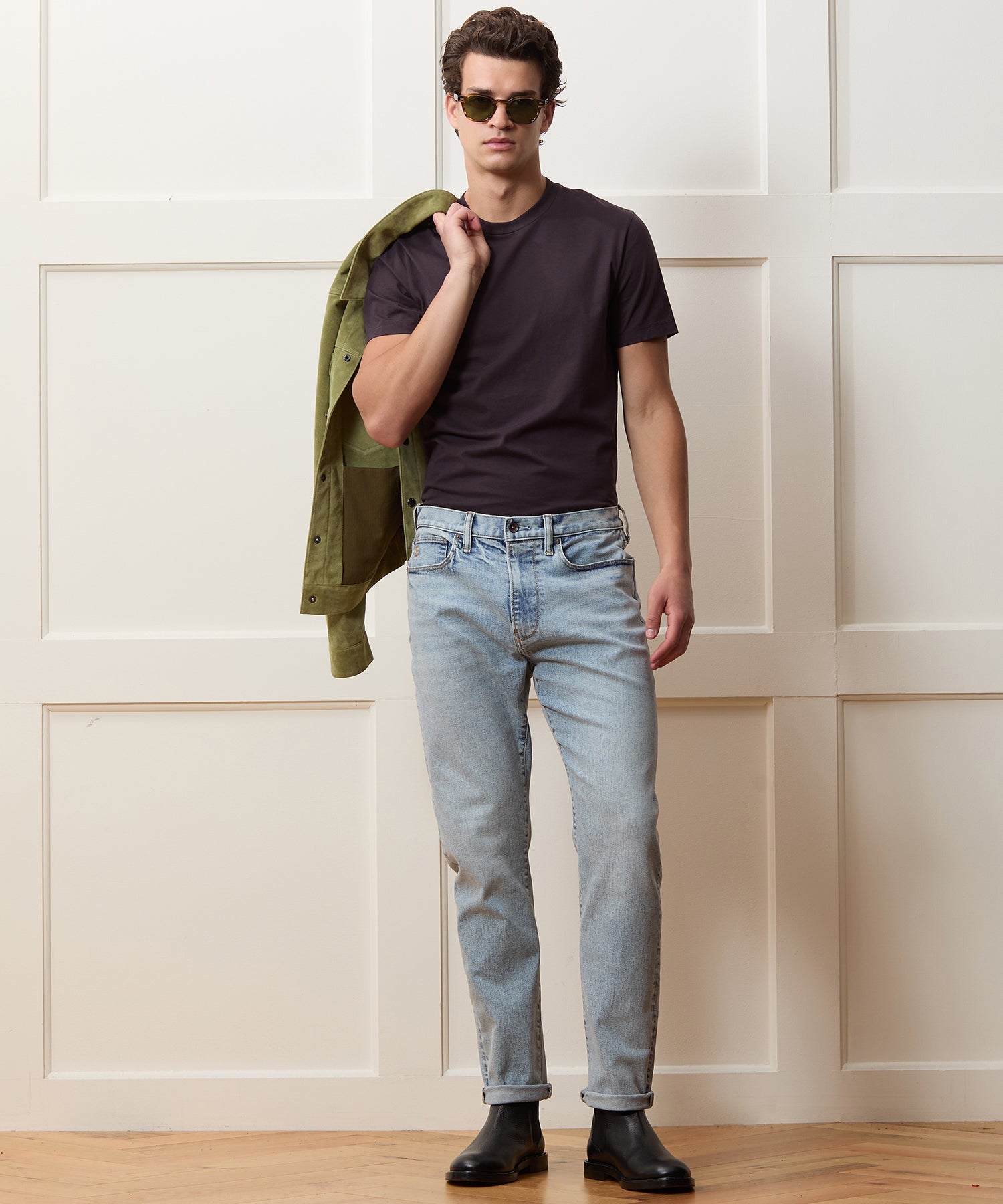 High-Rise Slim Stretch Jean in Light Indigo
