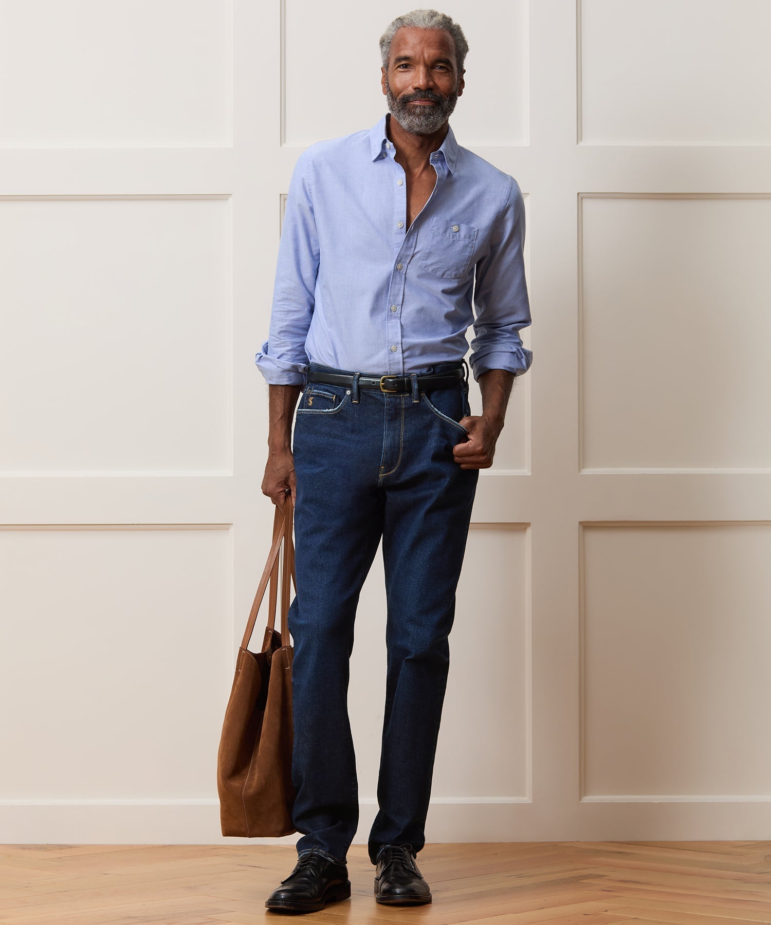 High-Rise Slim Stretch Jean in Dark Indigo
