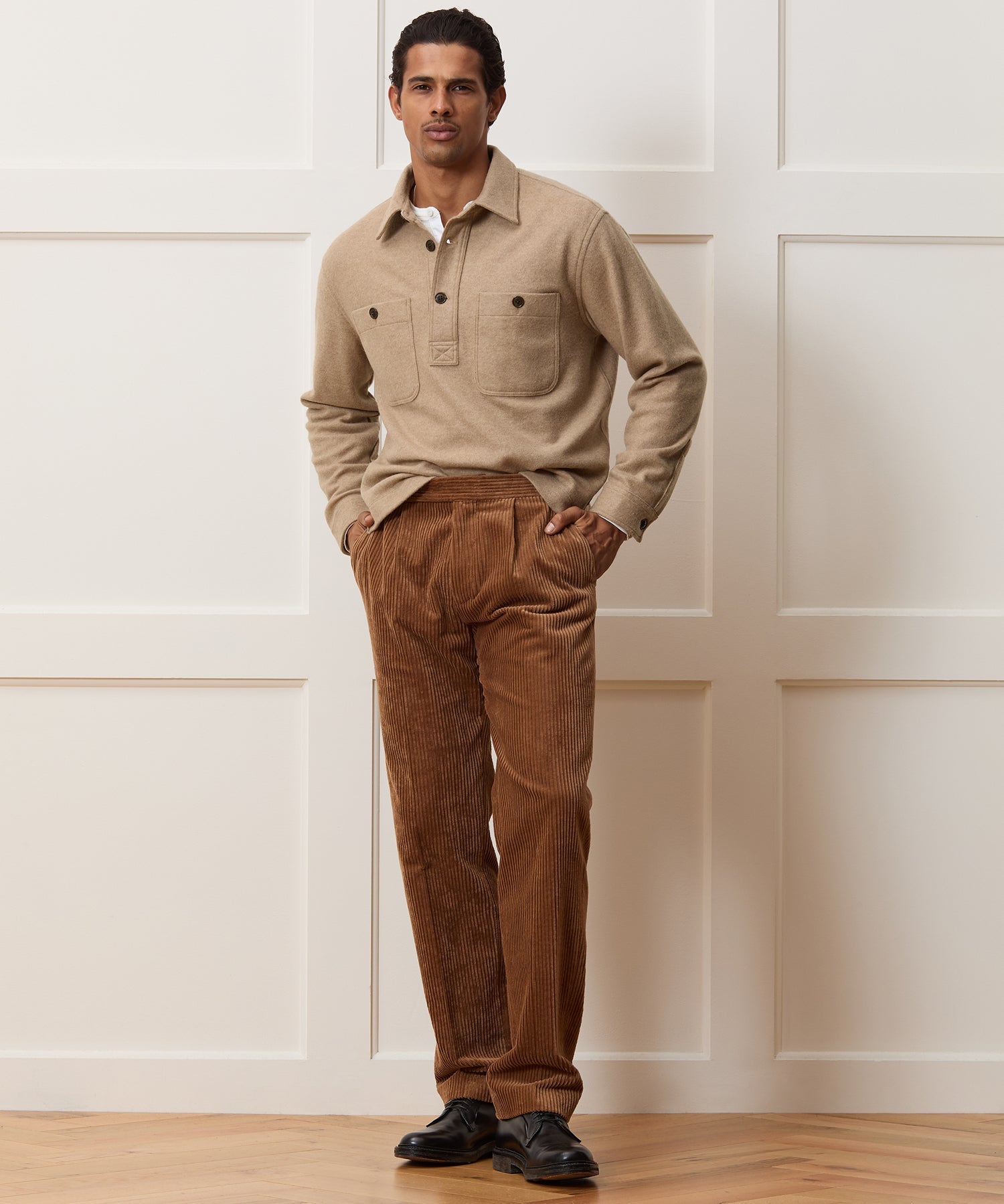 Camel-Cashmere Field Polo