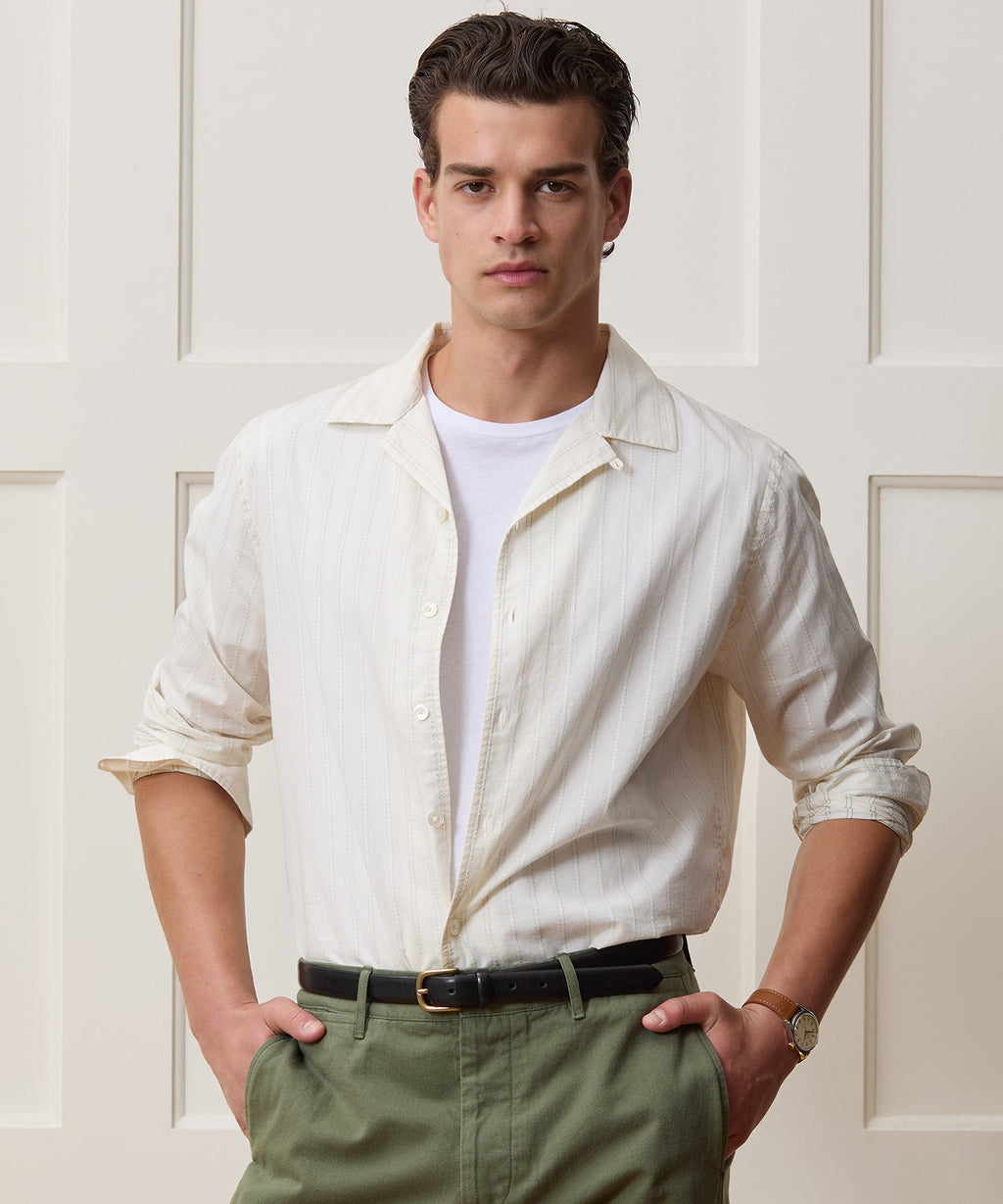 Brushed Poplin Camp Collar Shirt