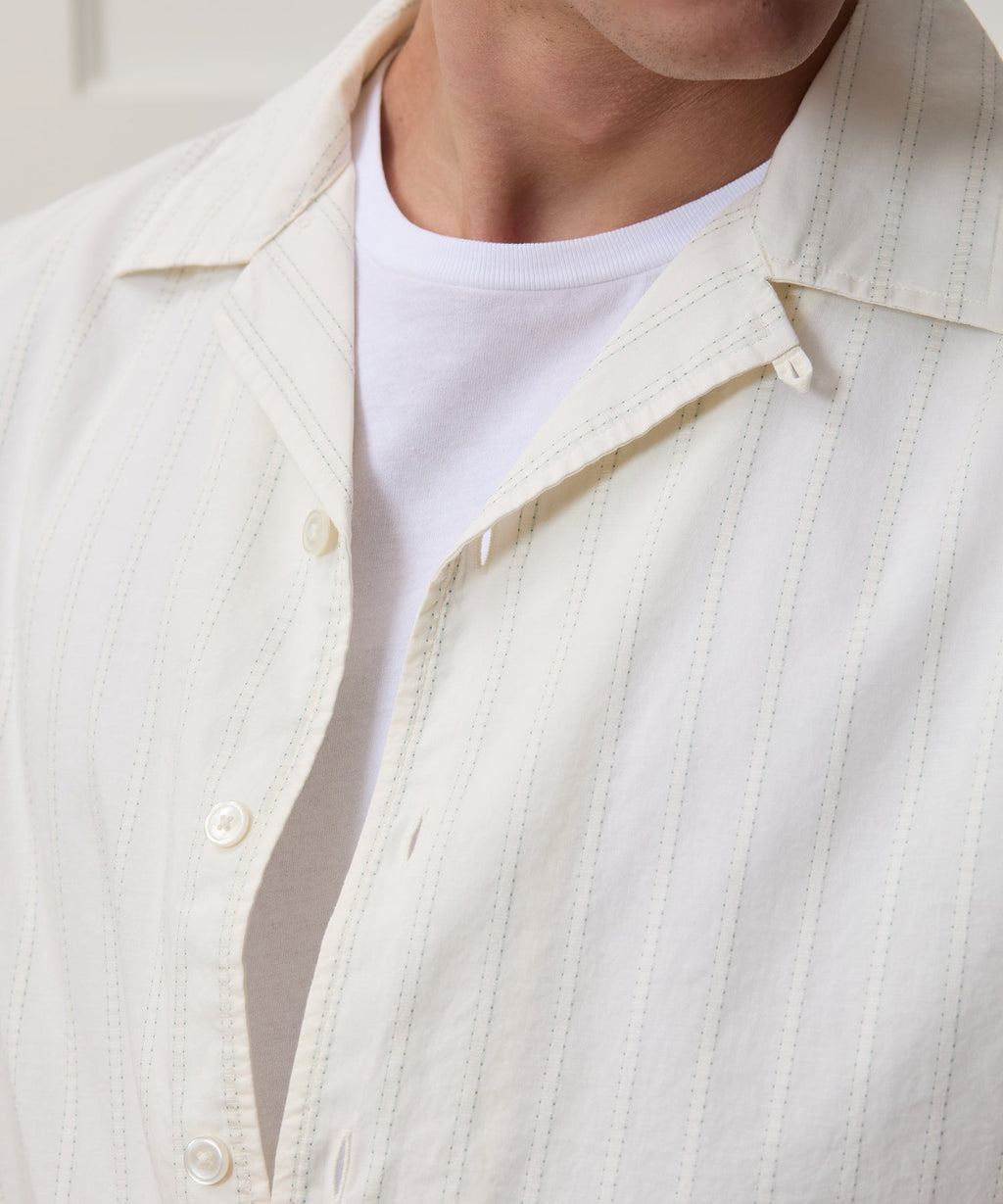 Brushed Poplin Camp Collar Shirt