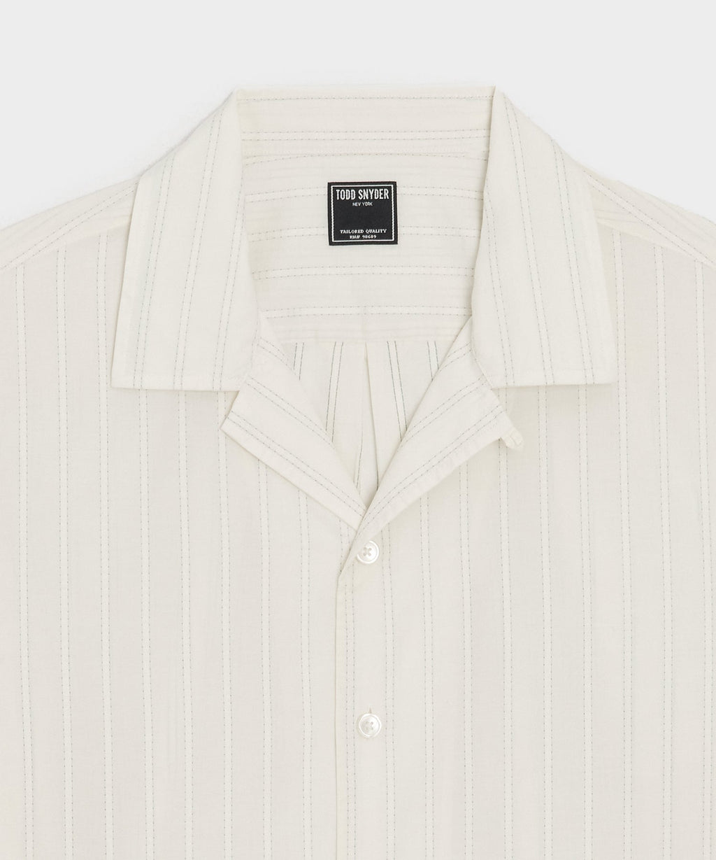 Brushed Poplin Camp Collar Shirt