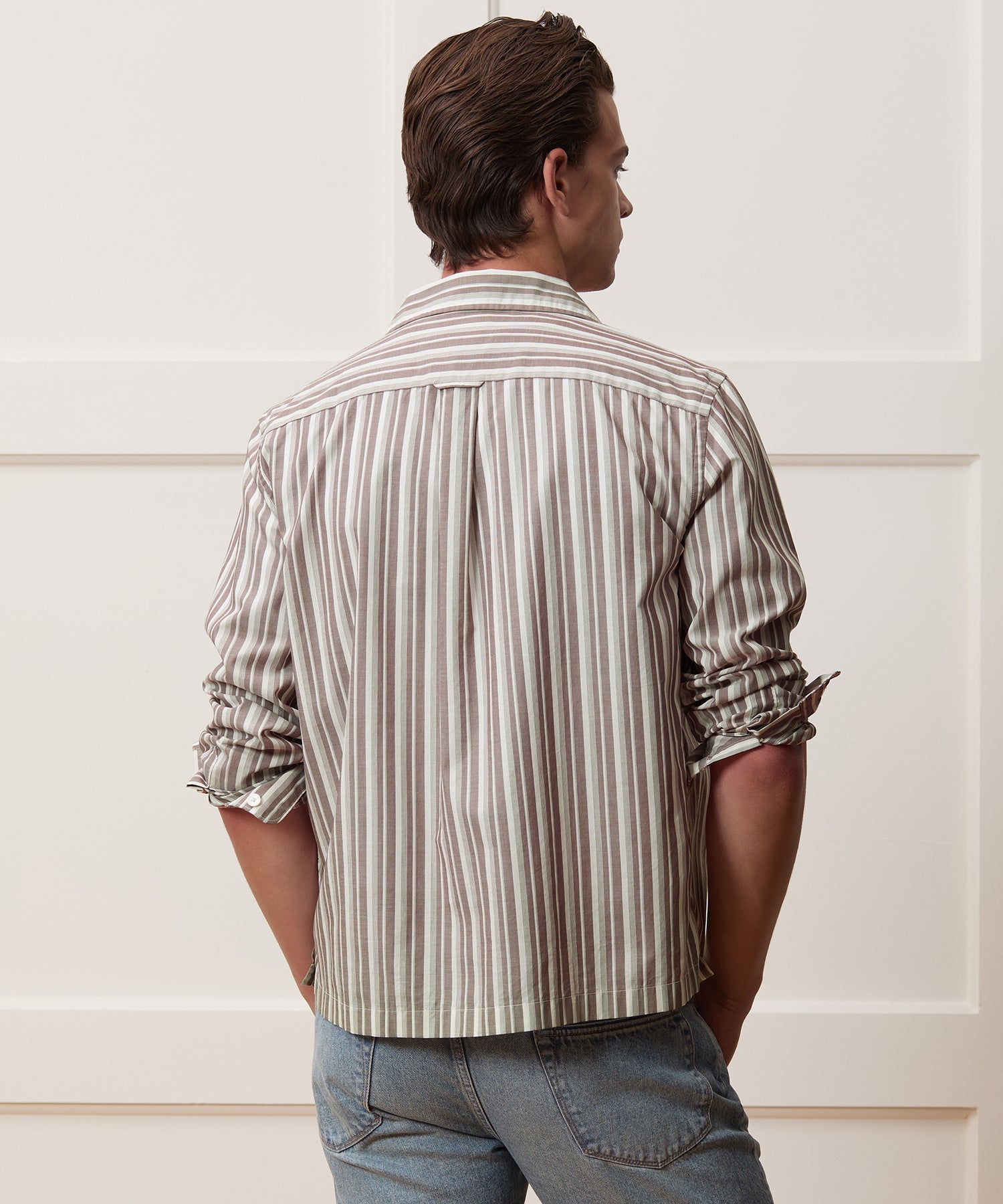 Brushed Poplin Camp Collar Shirt