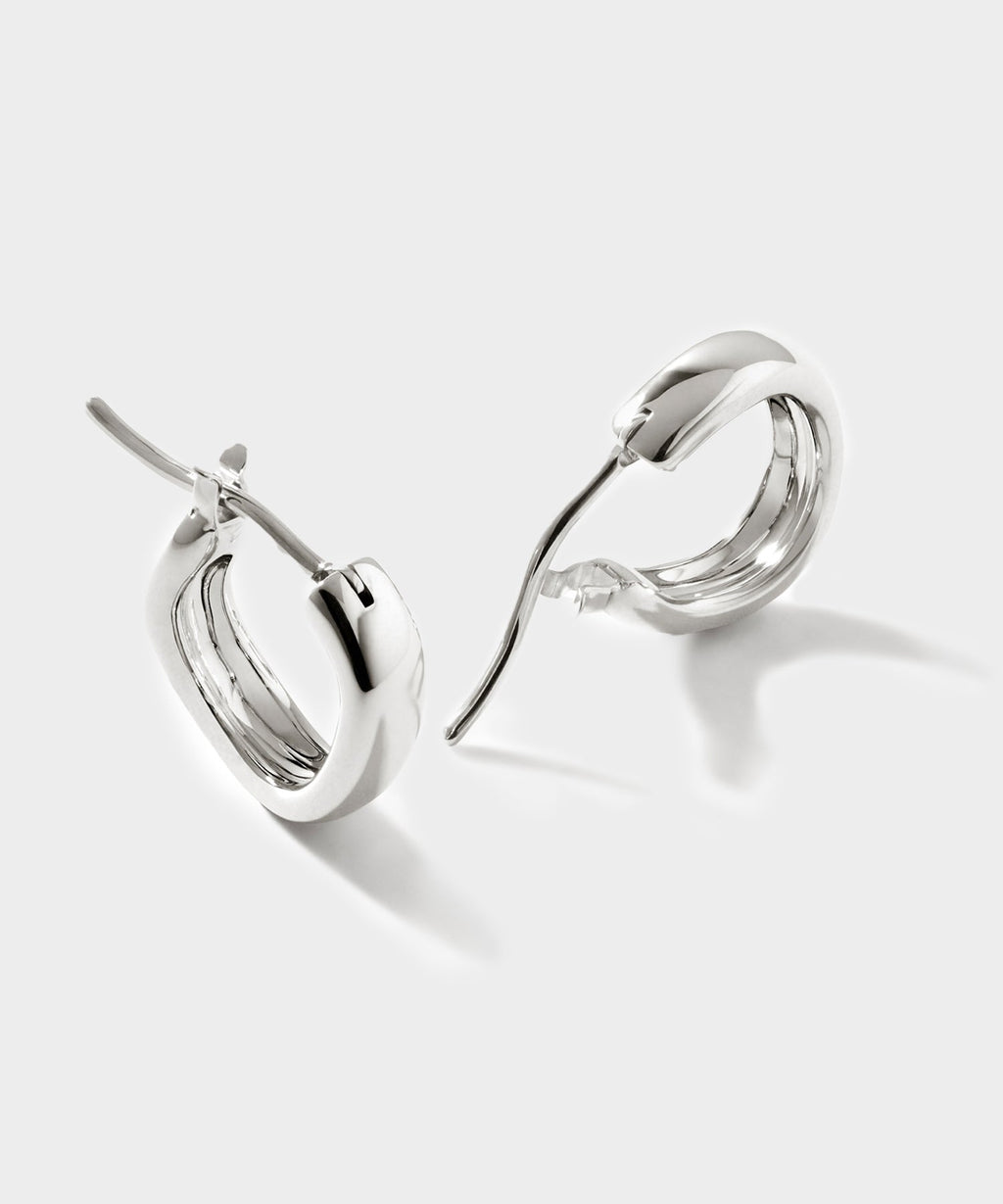 John Hardy Sterling Silver Surf Huggie Earring, 12MM