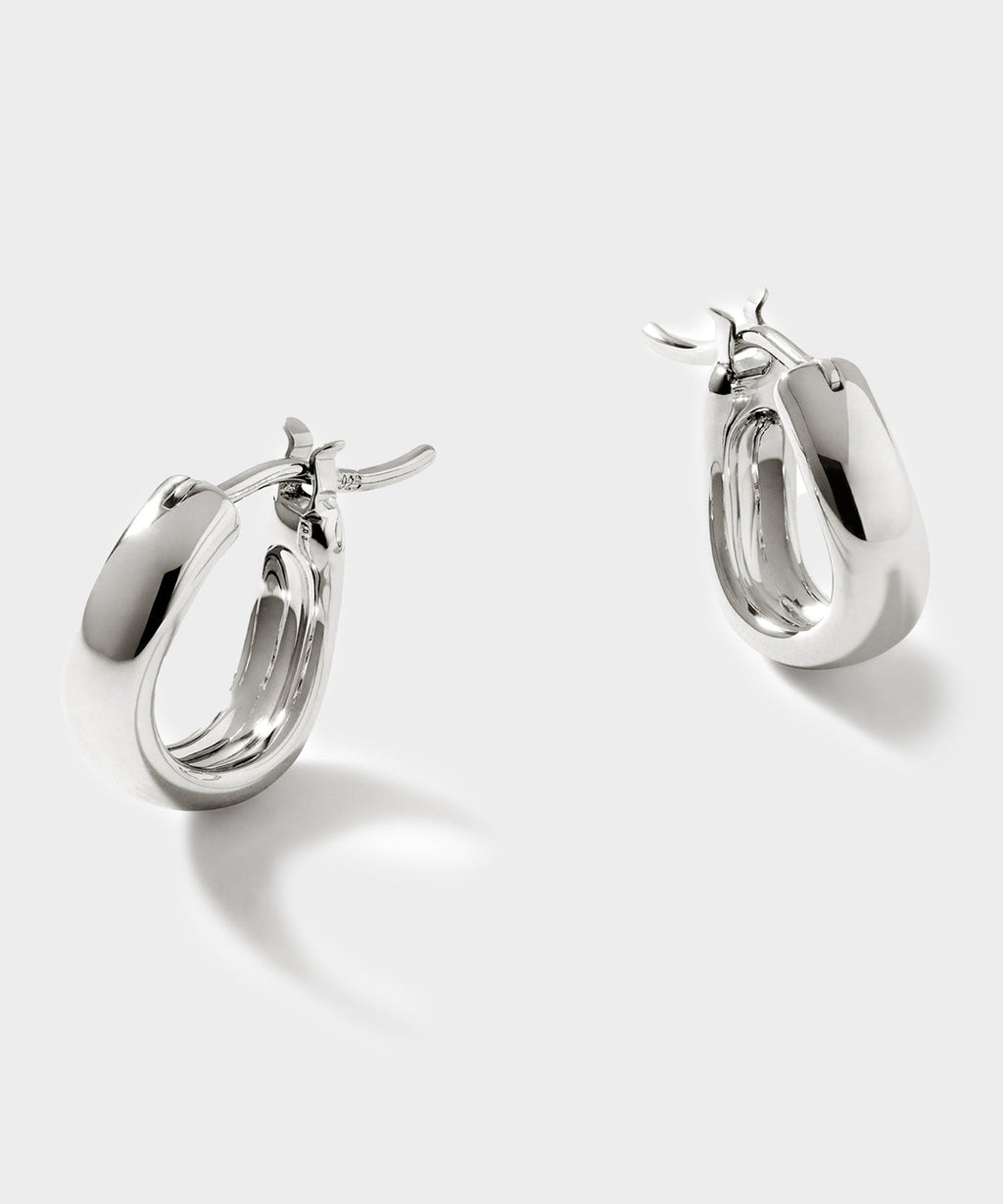 John Hardy Sterling Silver Surf Huggie Earring, 12MM