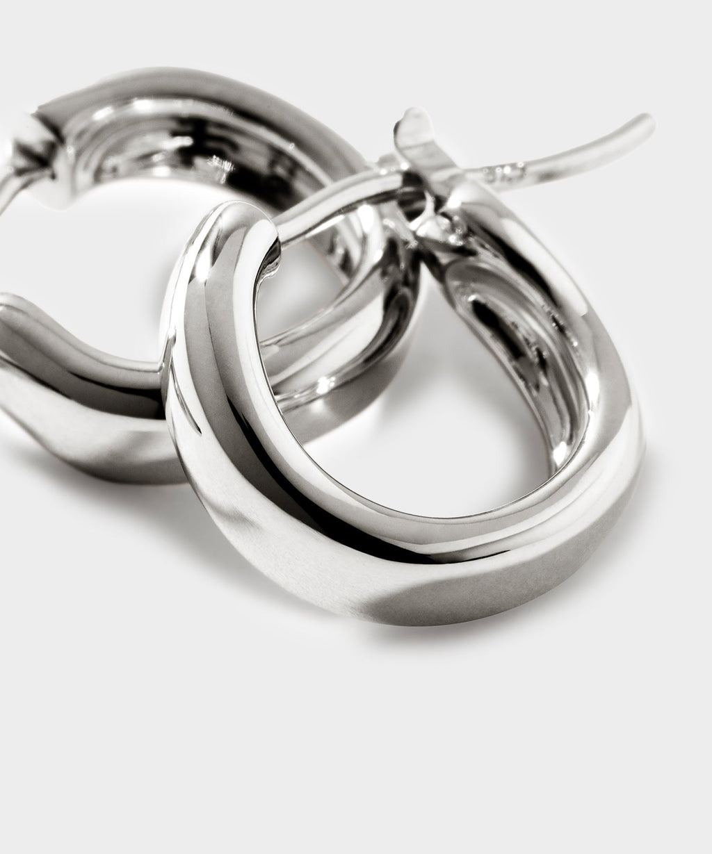 John Hardy Sterling Silver Surf Huggie Earring, 12MM