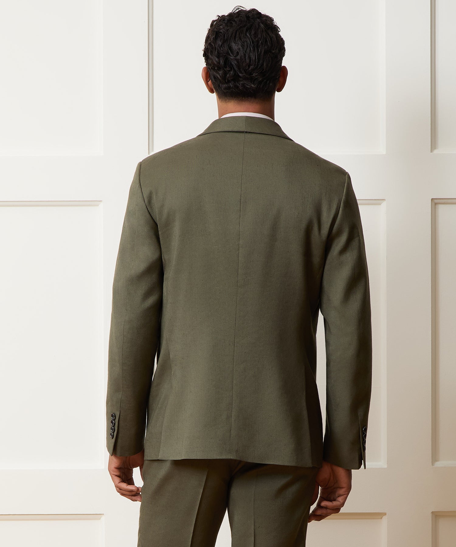 Italian Linen Mohair Double-Breasted Shawl Collar Jacket