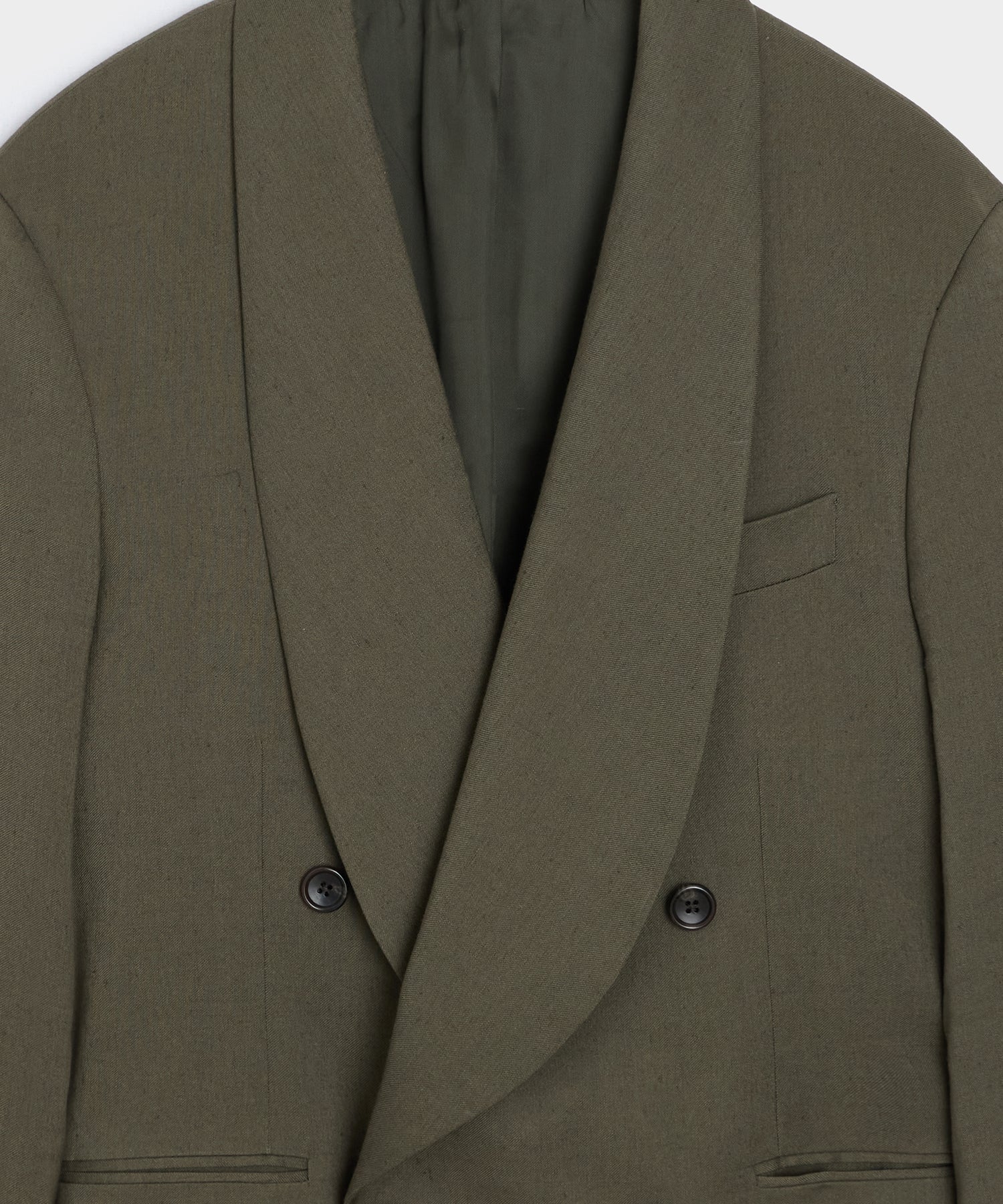 Italian Linen Mohair Double-Breasted Shawl Collar Jacket