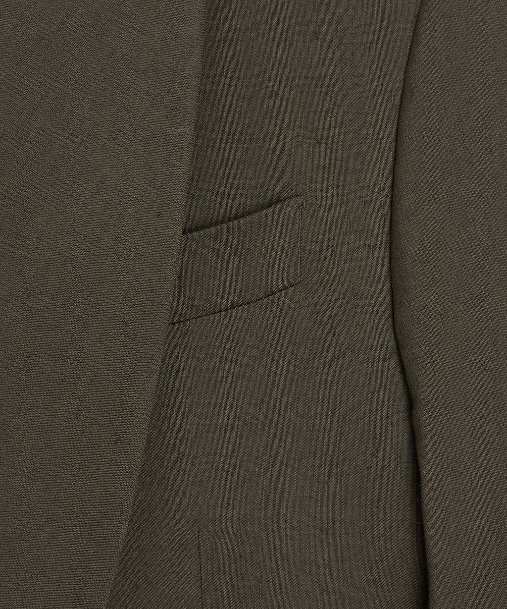Italian Linen Mohair Double-Breasted Shawl Collar Jacket