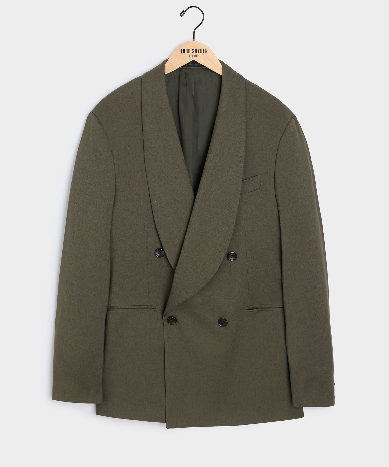 Italian Linen Mohair Double-Breasted Shawl Collar Jacket