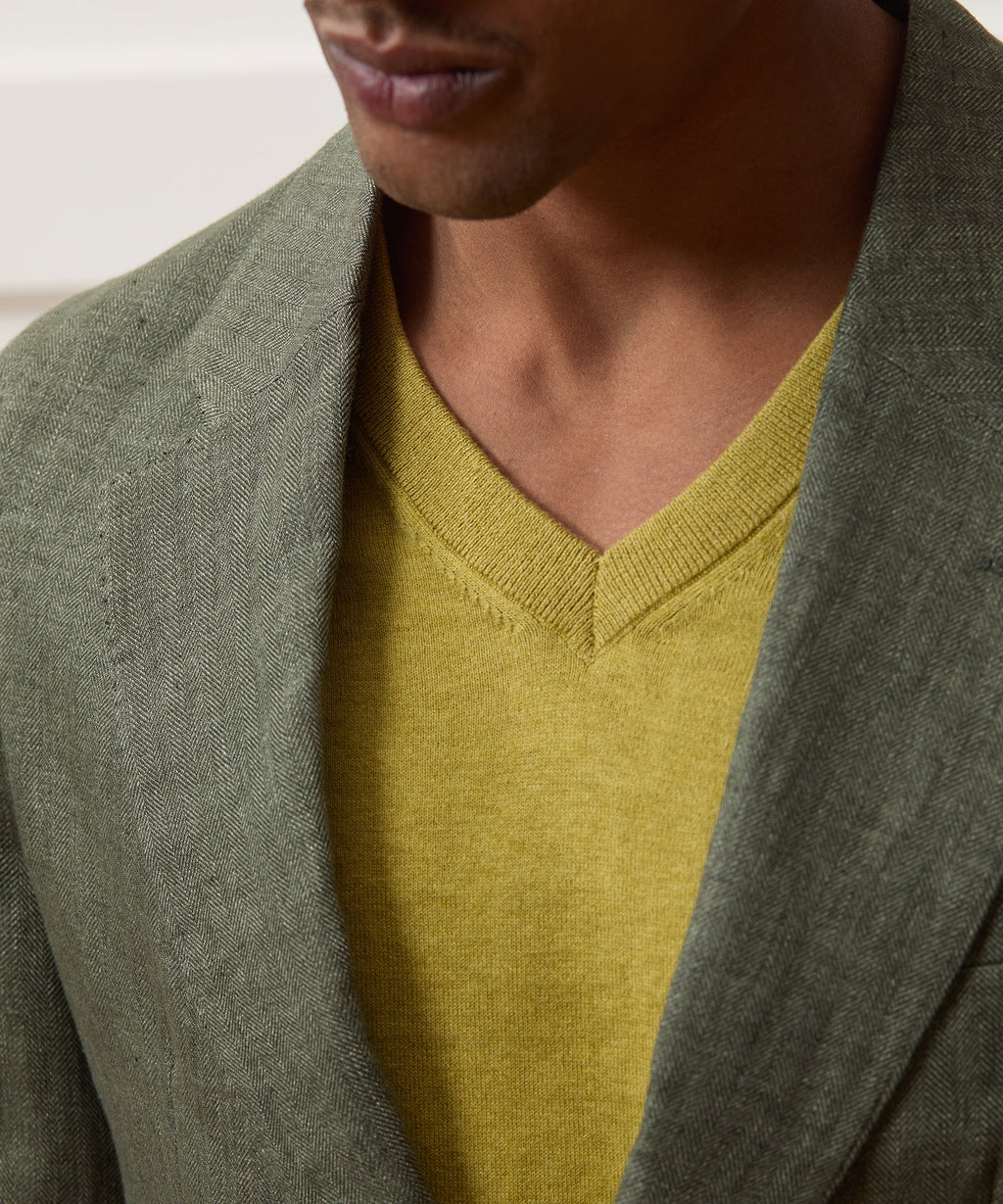 Italian Linen Herringbone Sport Coat
