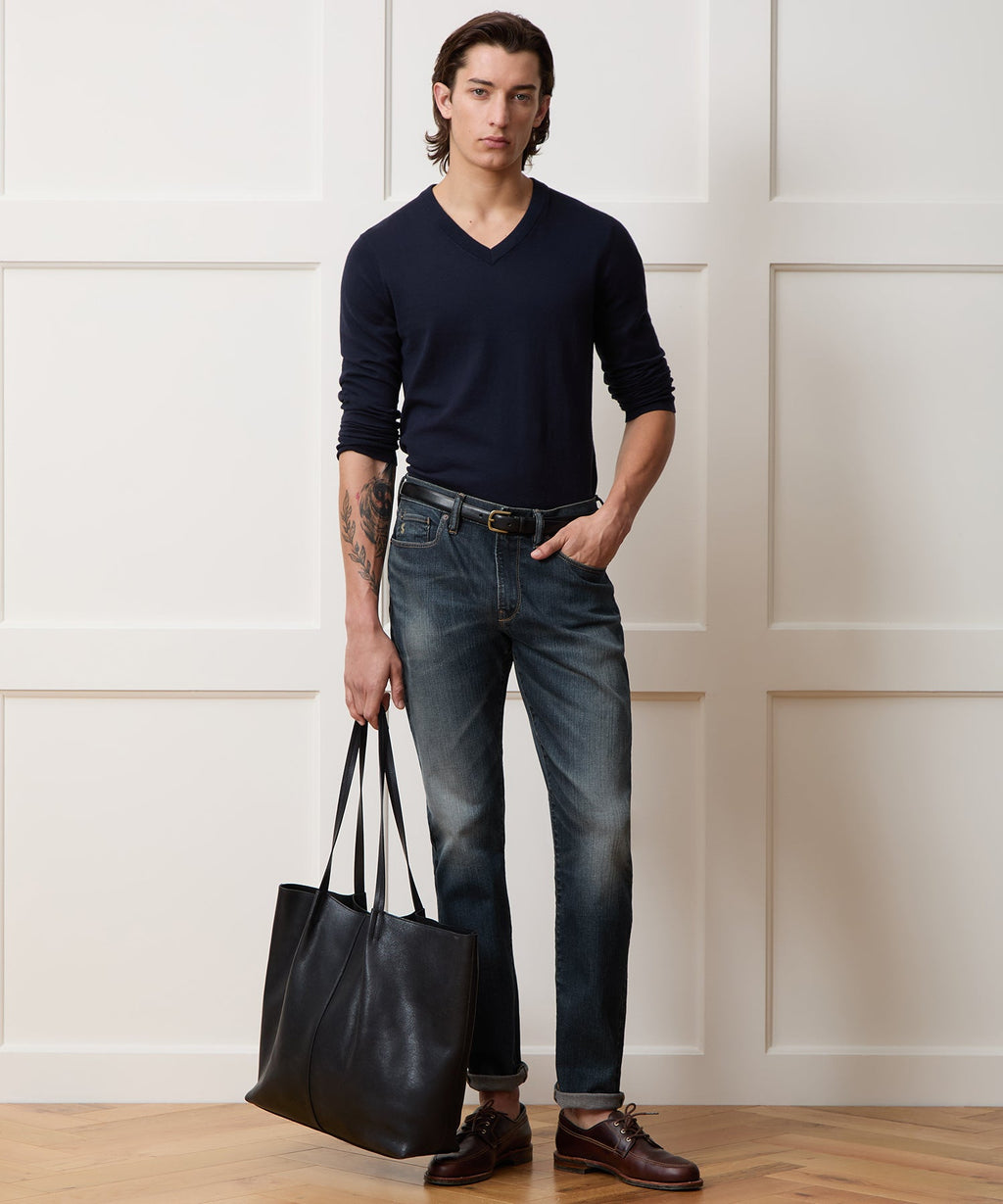 Slim Fit Jean in Slub Worn Wash