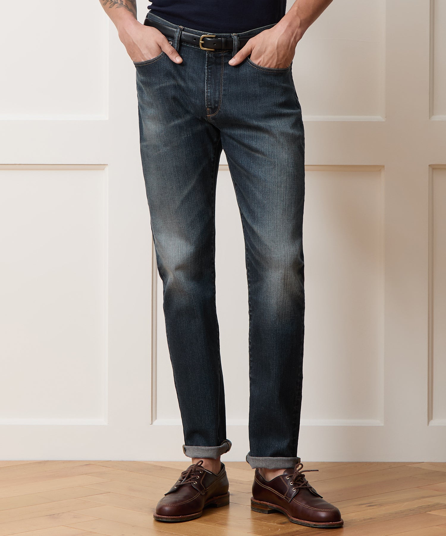Slim Fit Jean in Slub Worn Wash