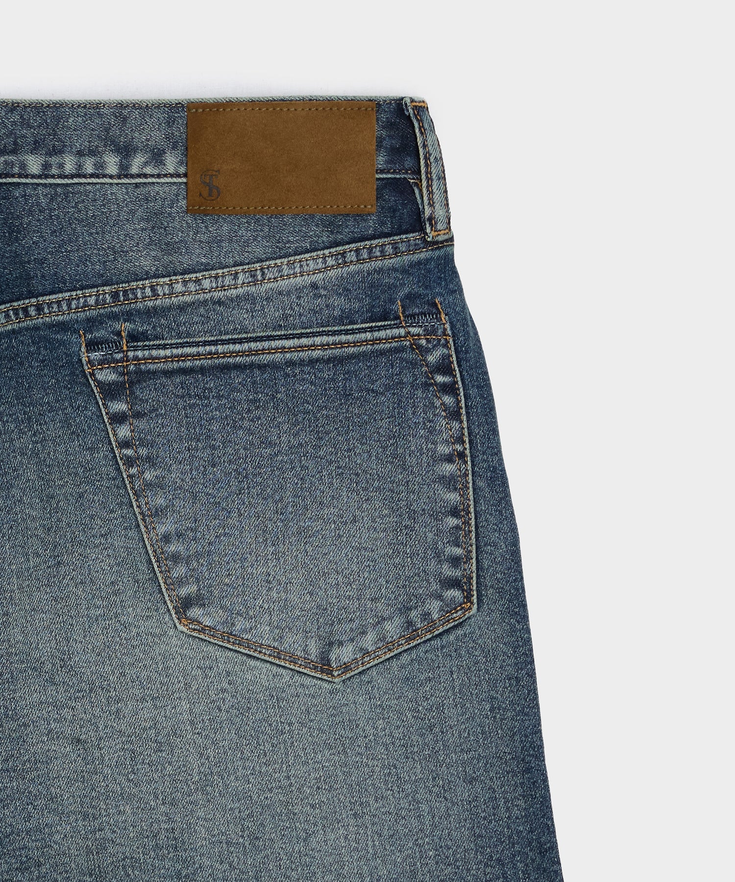High-Rise Slim Stretch Jean in Vintage Knee