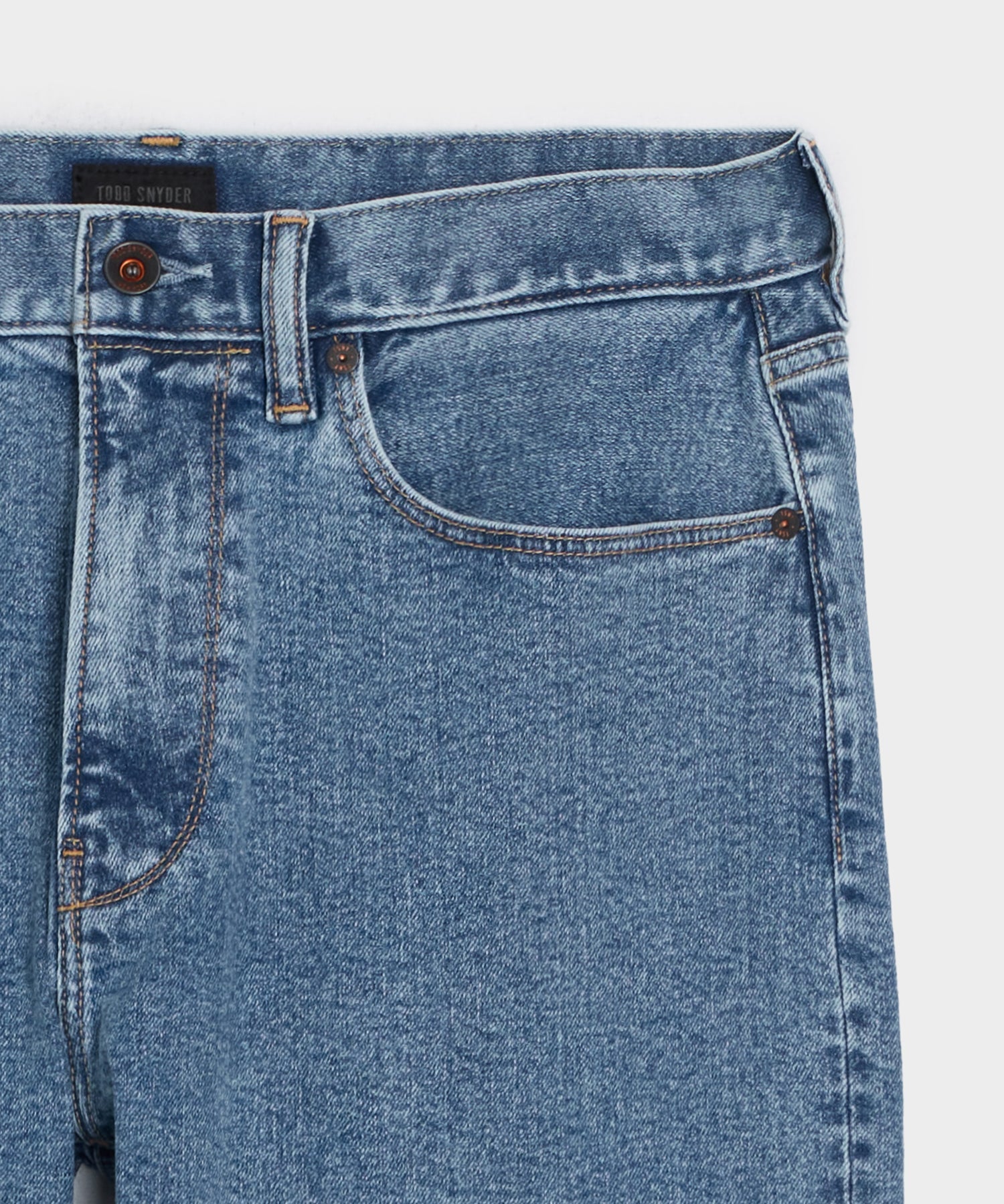 High-Rise Slim Stretch Jean in Washed Blue