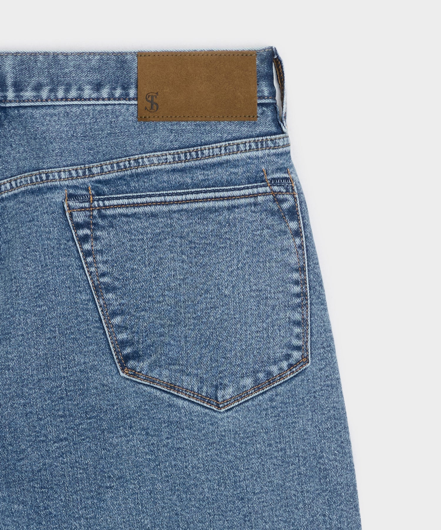High-Rise Slim Stretch Jean in Washed Blue
