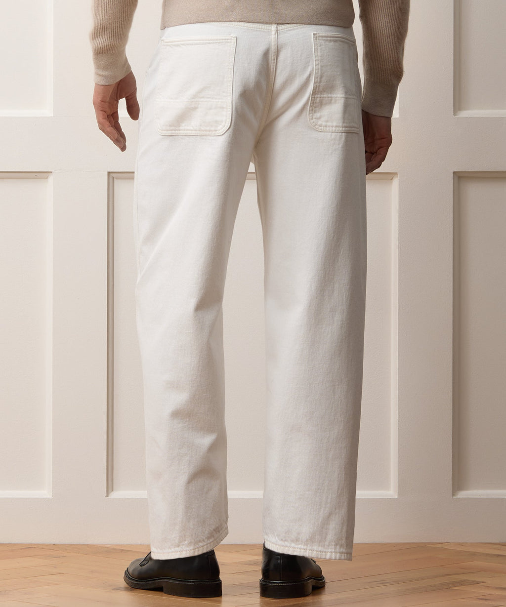 Relaxed Barrel Jean in White