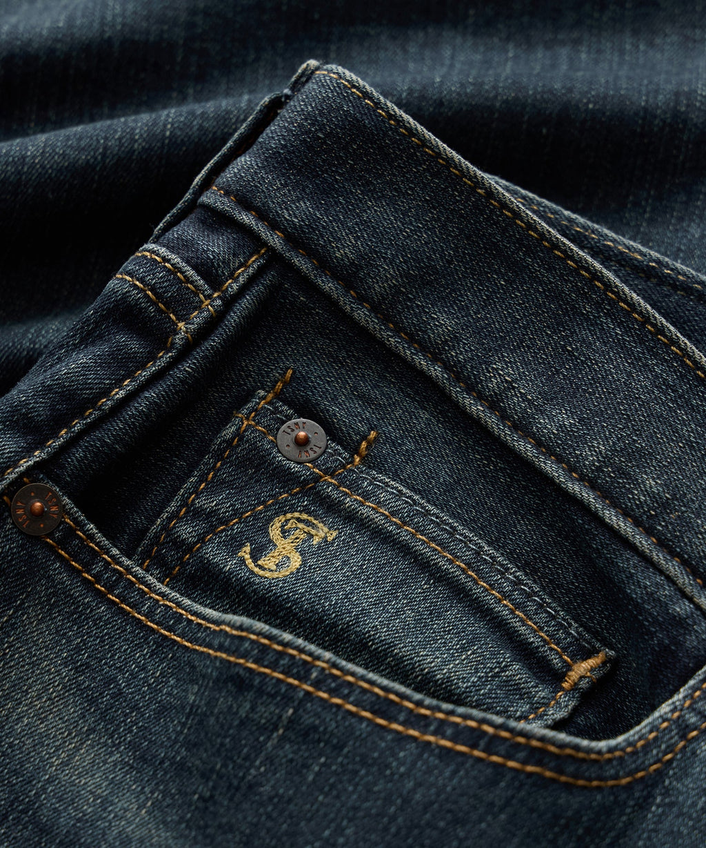Straight Fit Jean In Slub Worn Wash