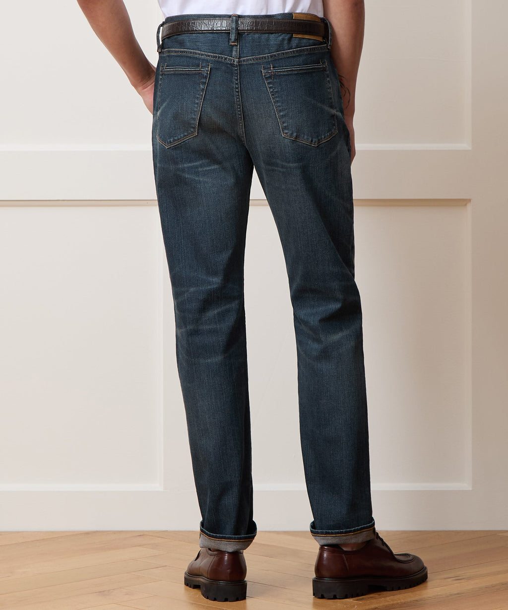 Straight Fit Jean In Slub Worn Wash