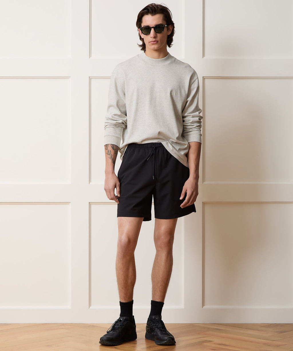 Boxy Jersey Mockneck Tee