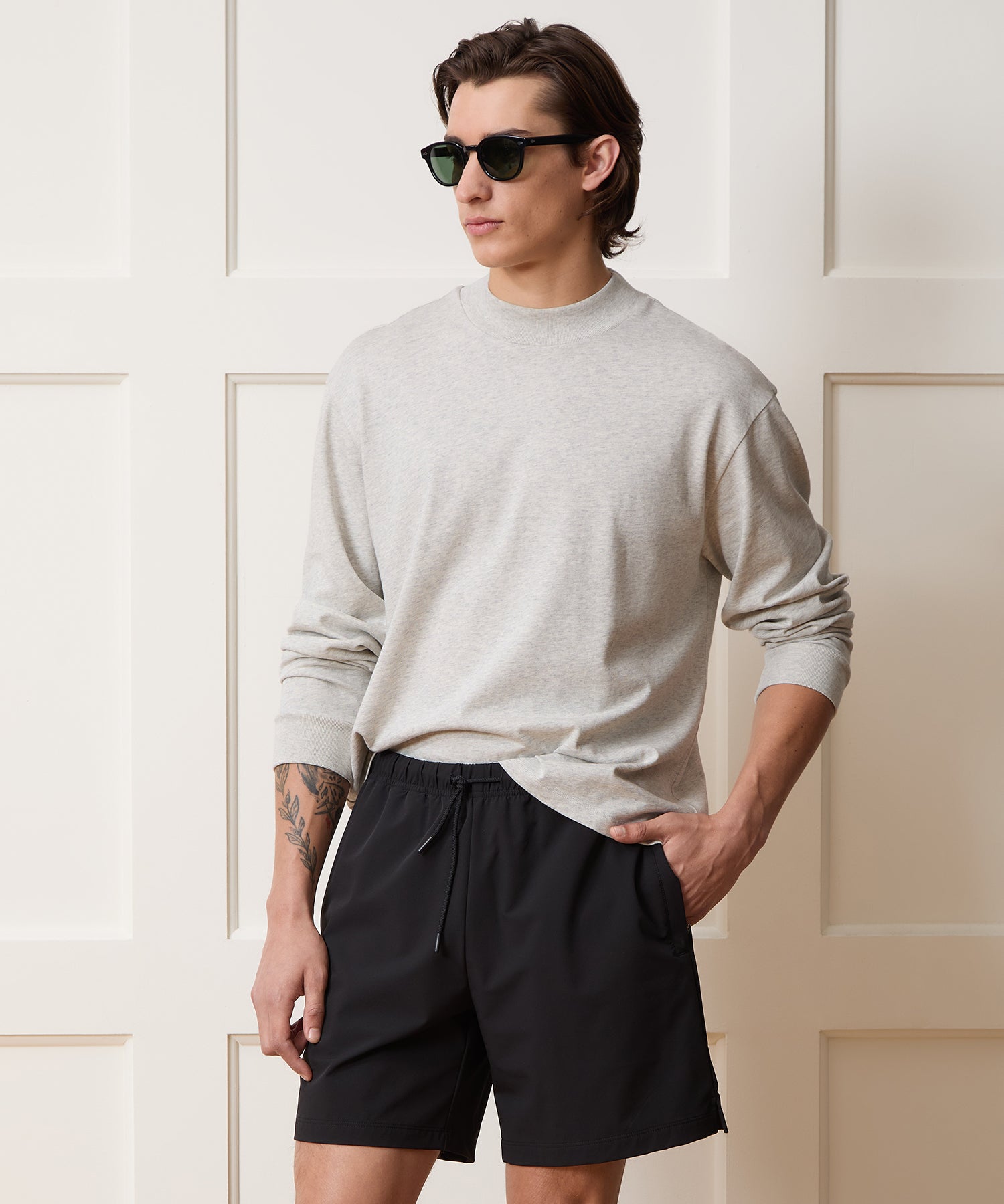 Boxy Jersey Mockneck Tee