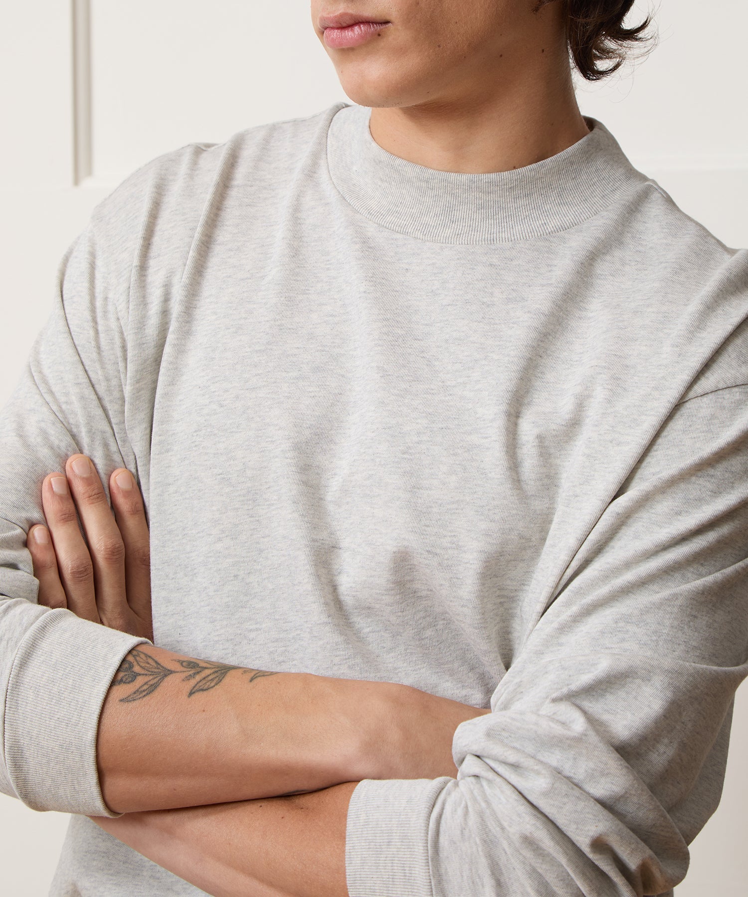 Boxy Jersey Mockneck Tee