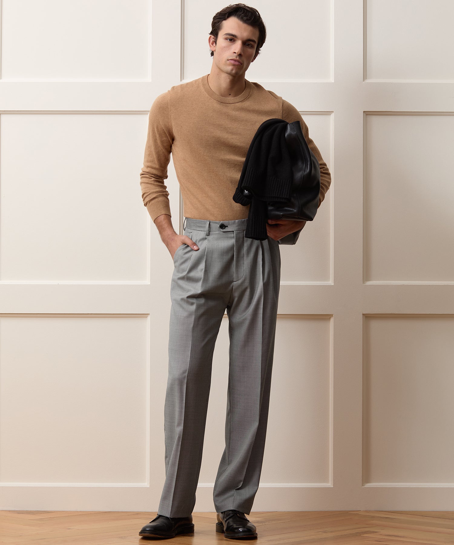 Italian Wool Houndstooth Wythe Trouser