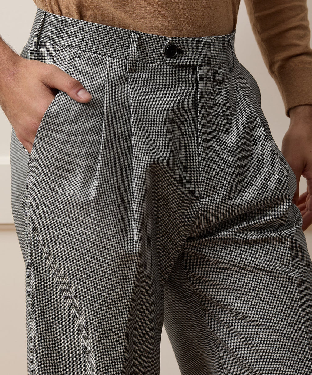 Italian Wool Houndstooth Wythe Trouser