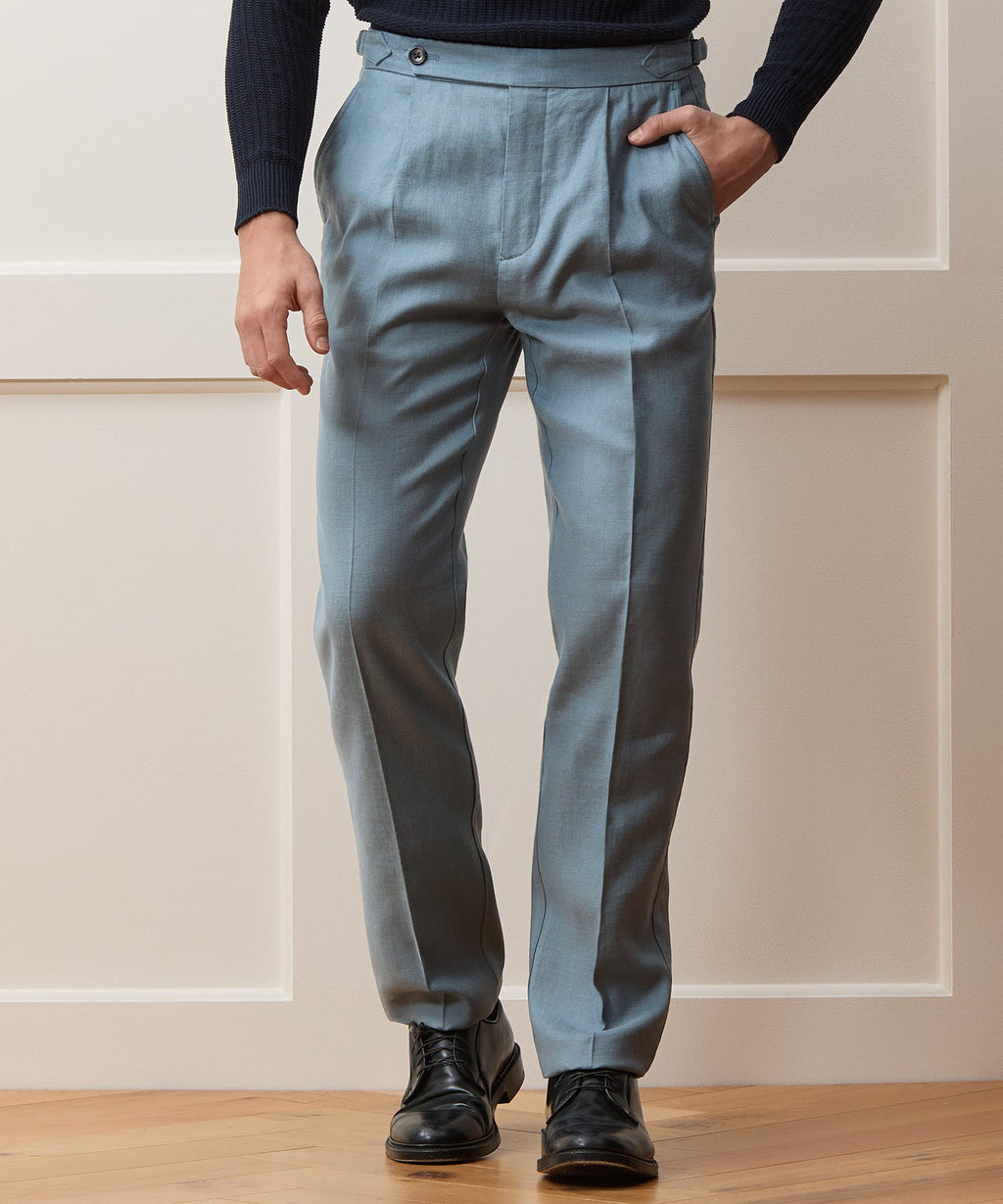 Italian Linen Side Tab Trouser