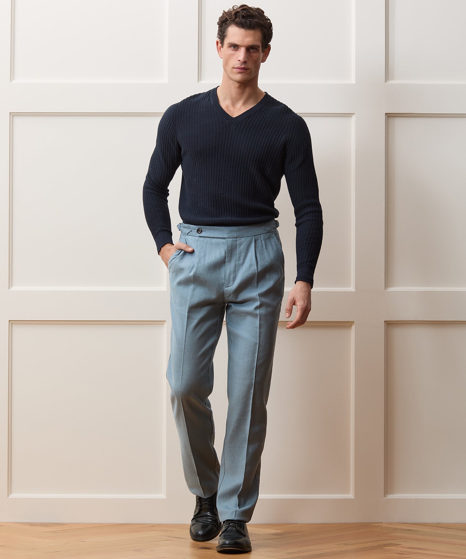 Italian Linen Side Tab Trouser