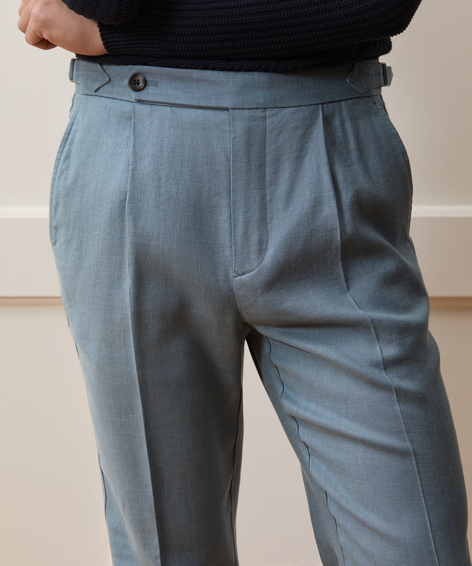 Italian Linen Side Tab Trouser
