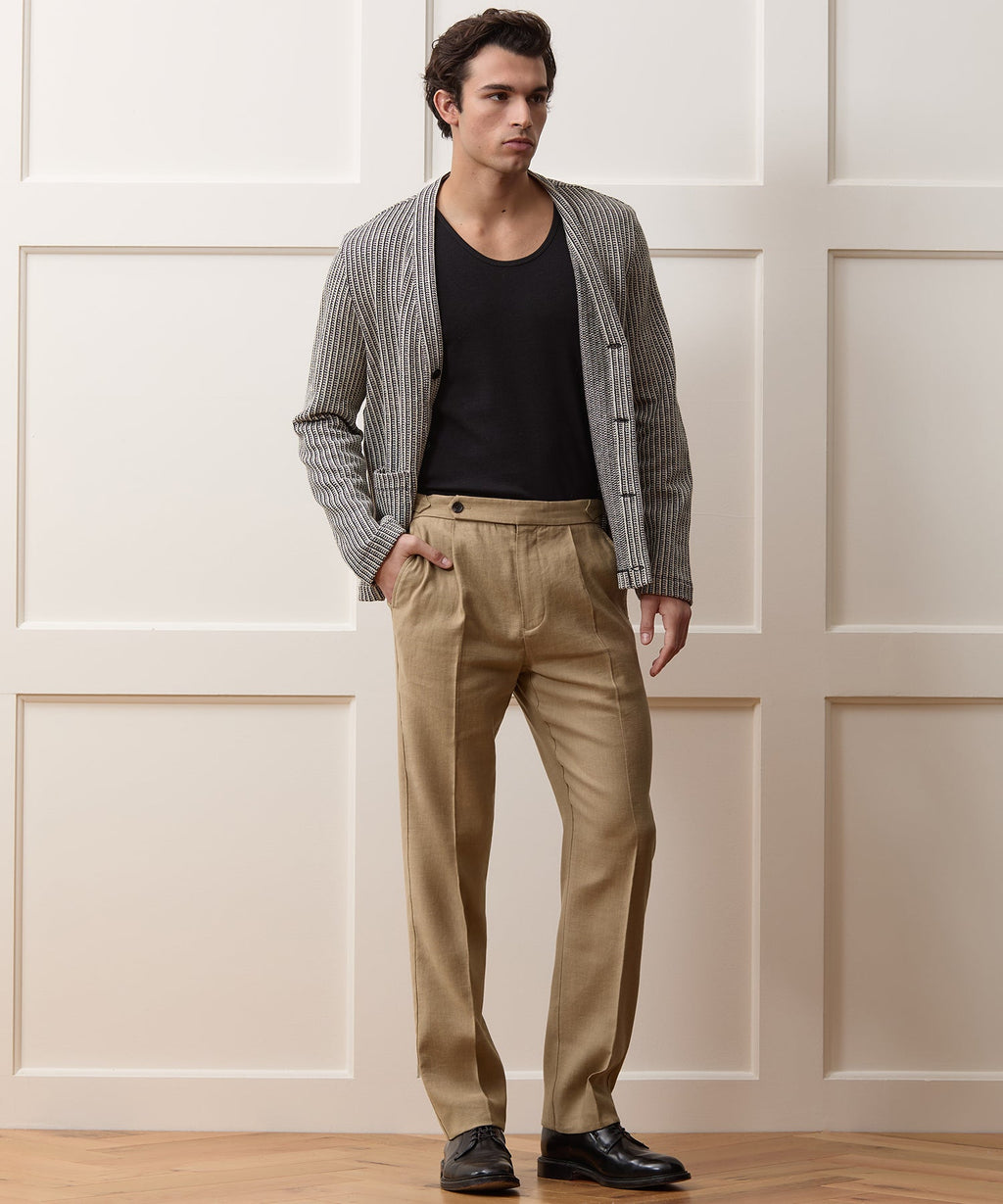 Italian Linen Side Tab Trouser
