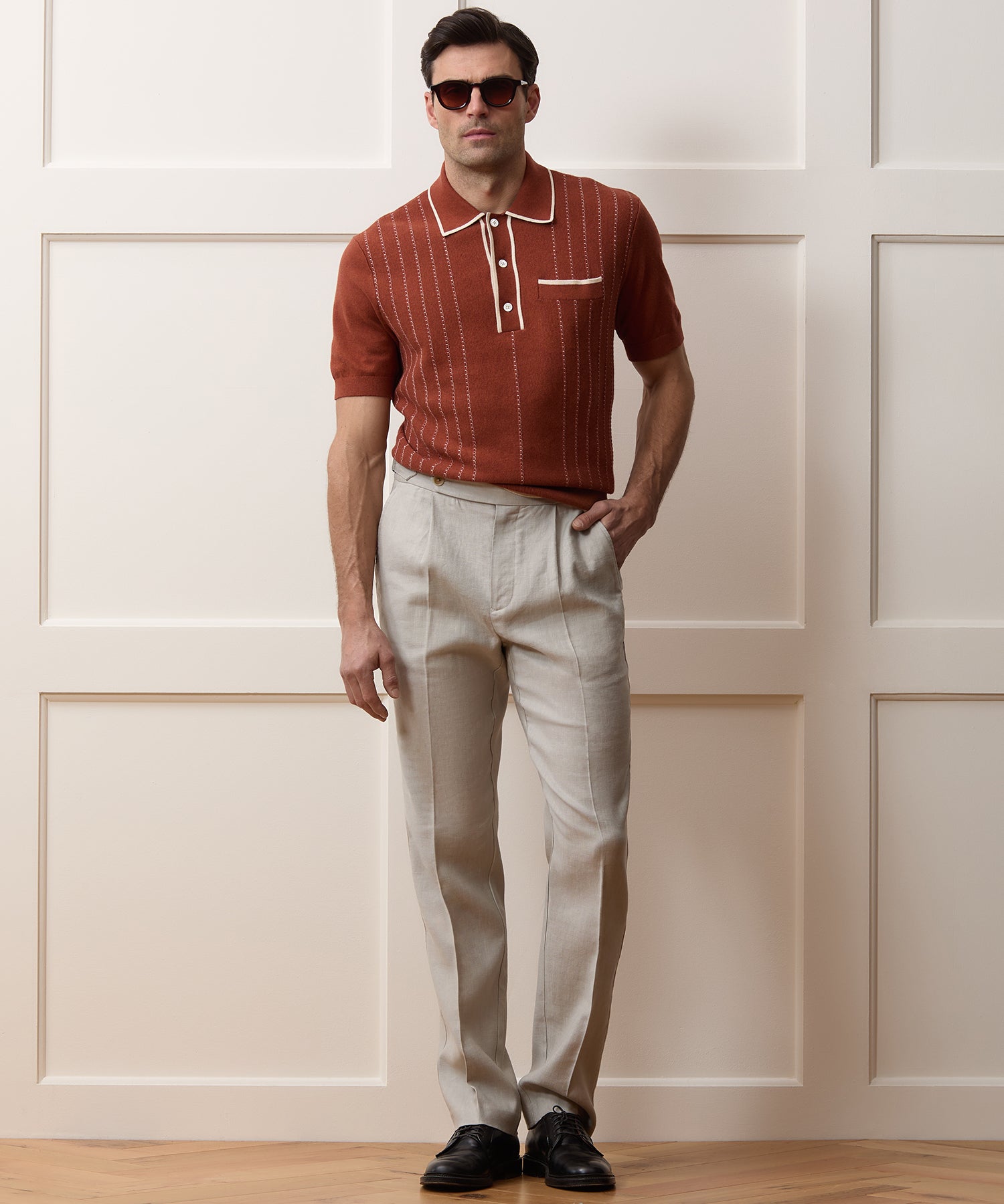 Italian Linen Side Tab Trouser