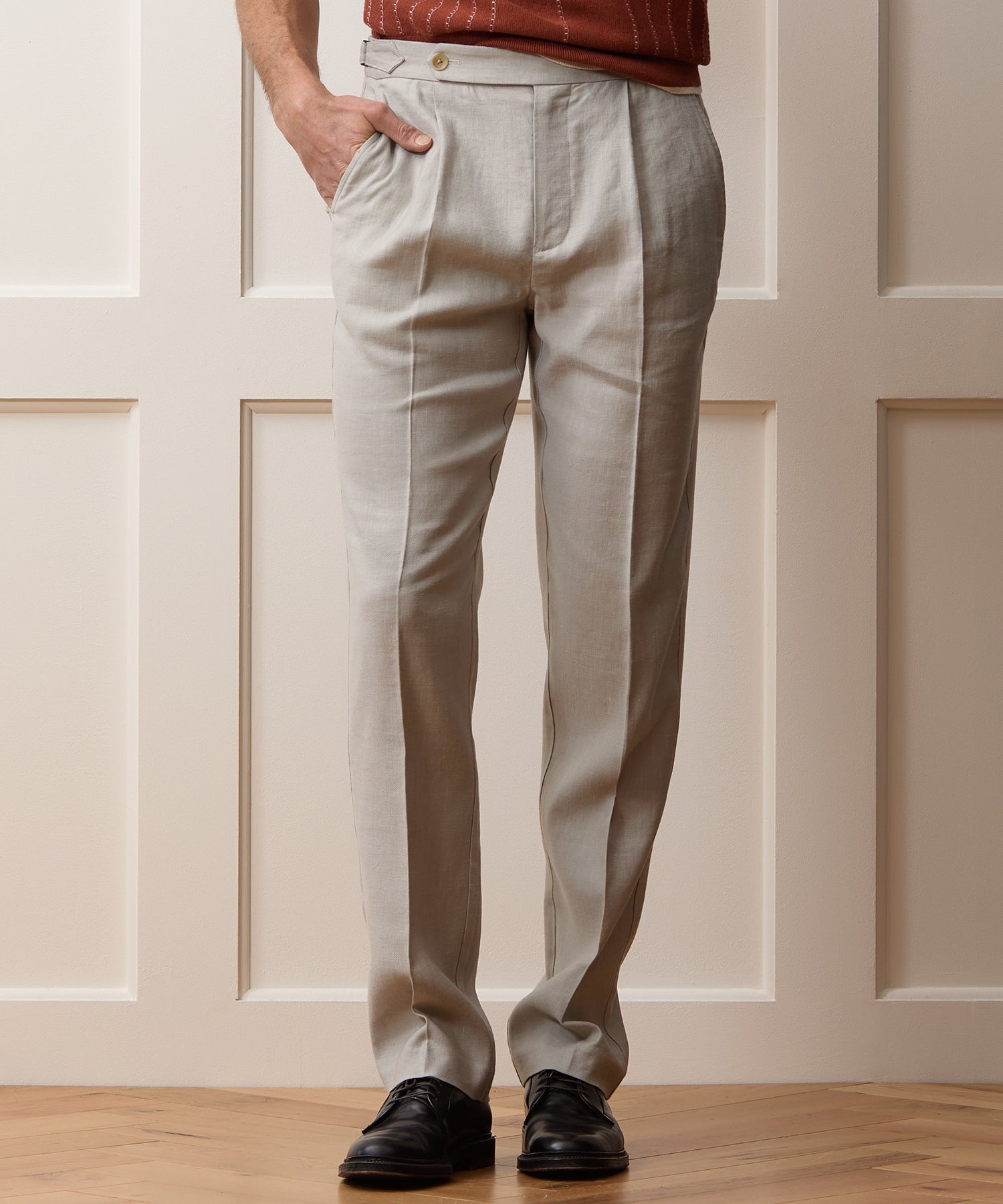 Italian Linen Side Tab Trouser