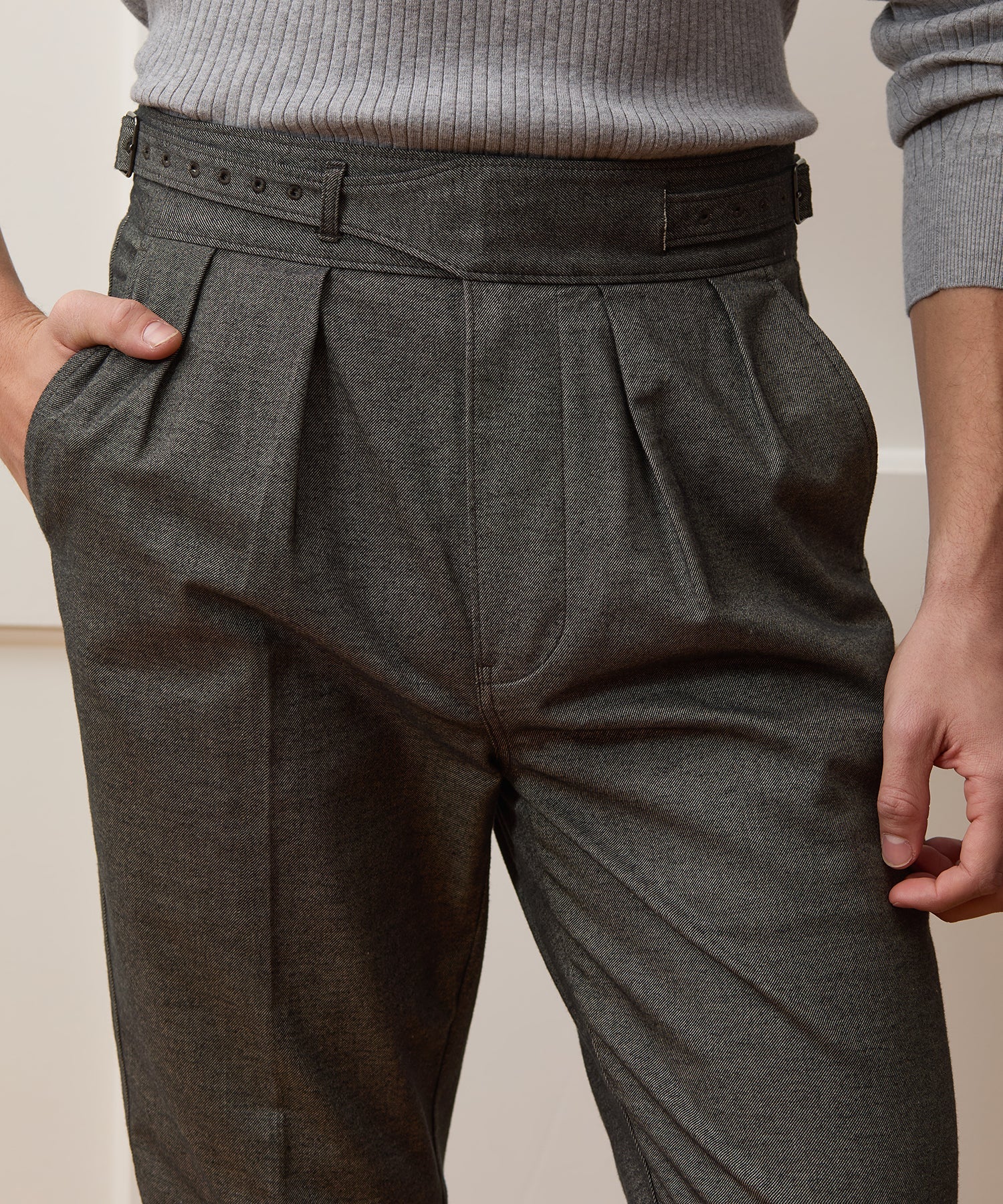 Italian Heathered Cotton Gurkha Trouser