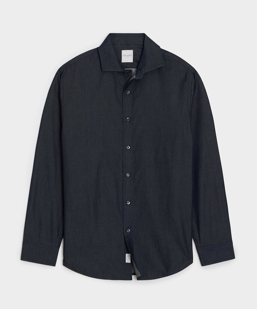 Chambray Spread Collar Dress Shirt