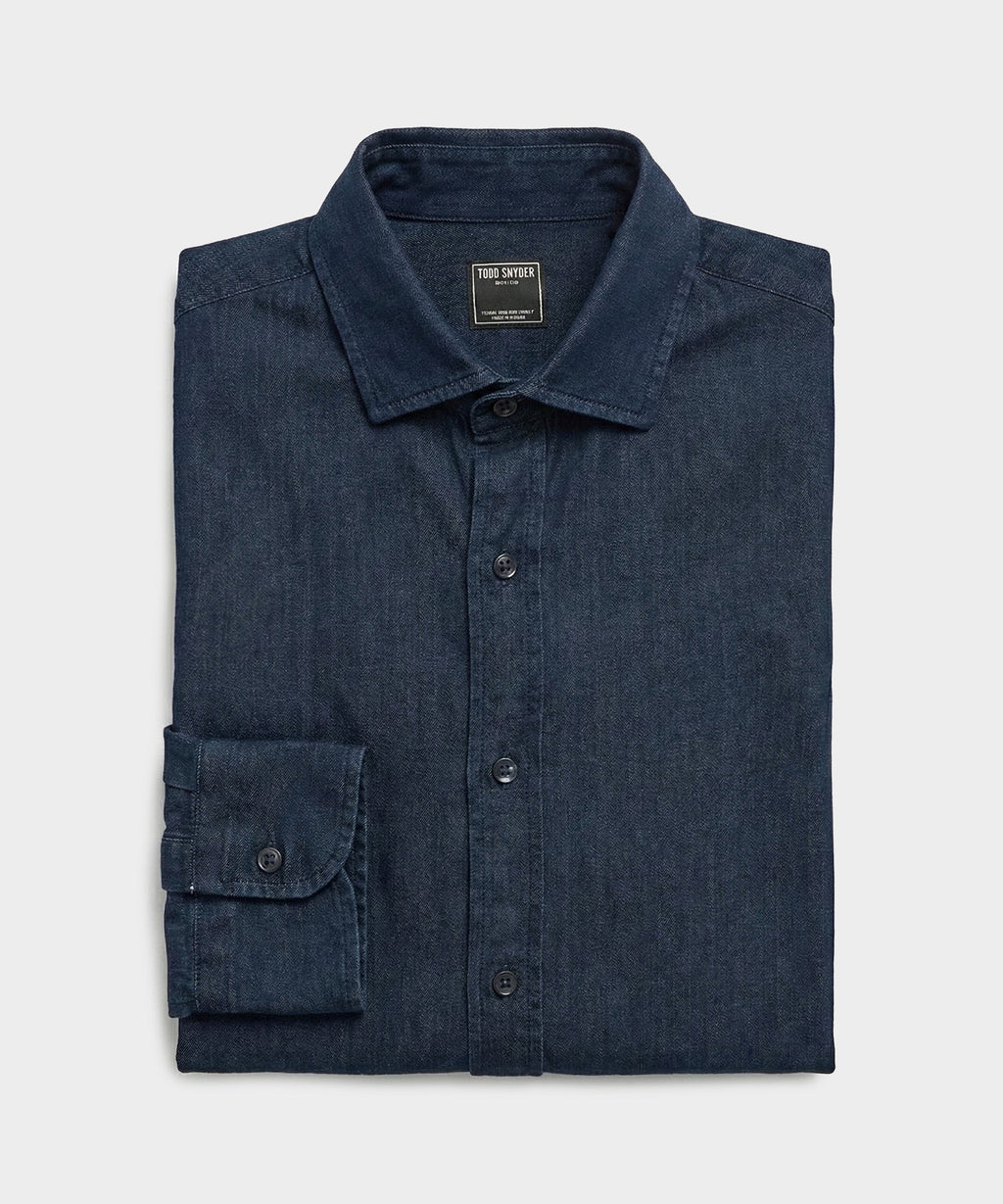 Chambray Spread Collar Dress Shirt
