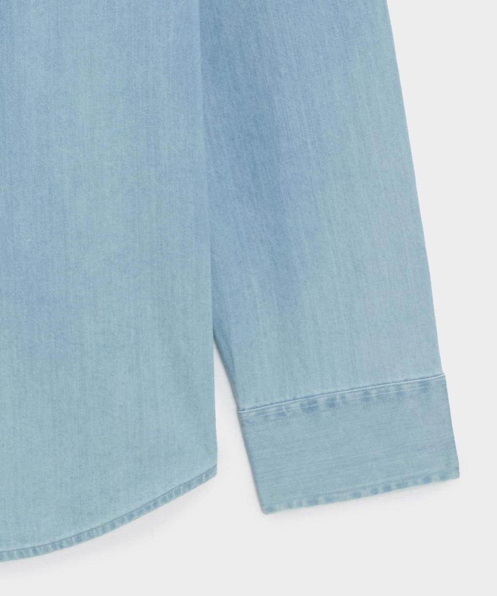 Chambray Spread Collar Dress Shirt