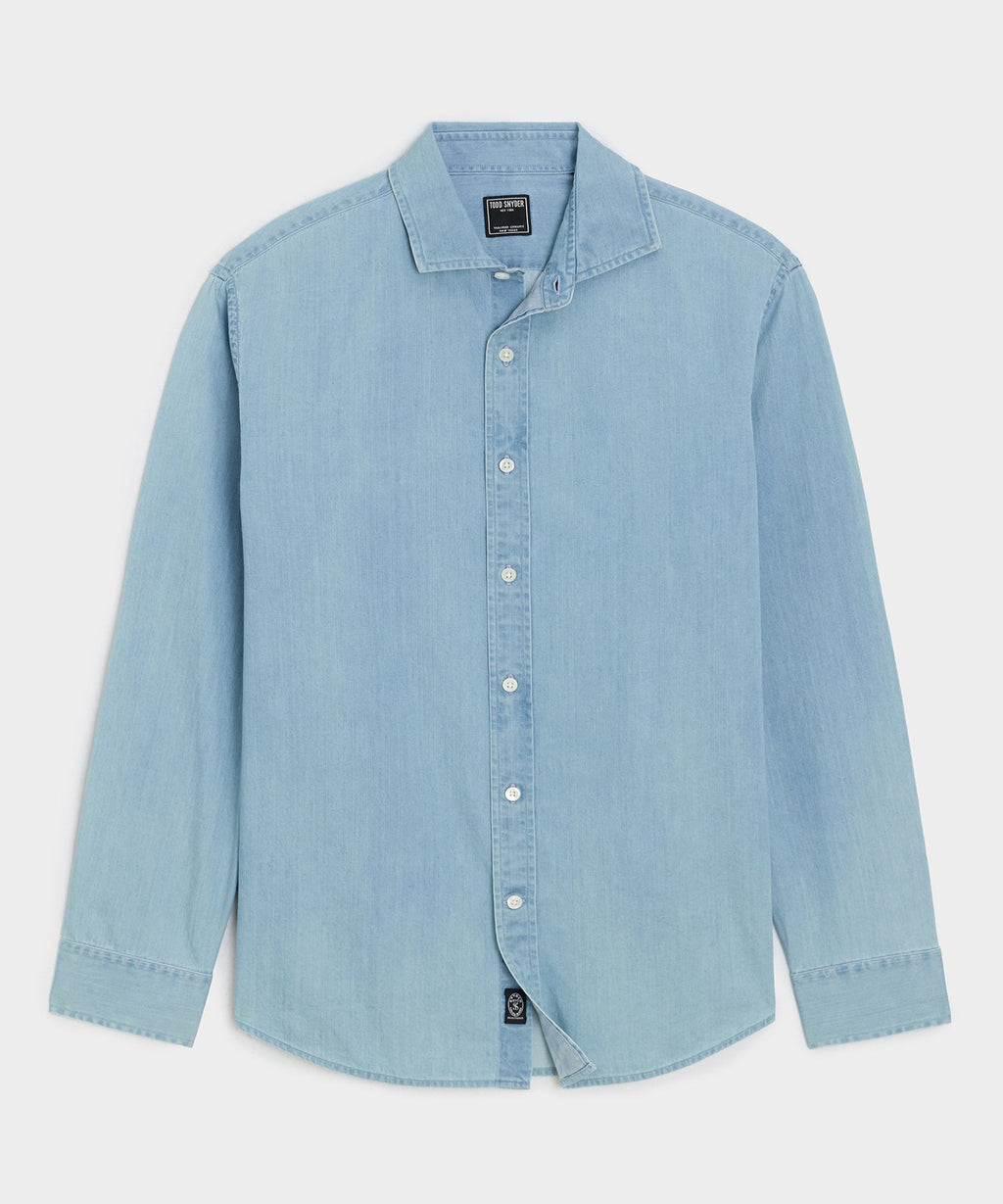 Chambray Spread Collar Dress Shirt