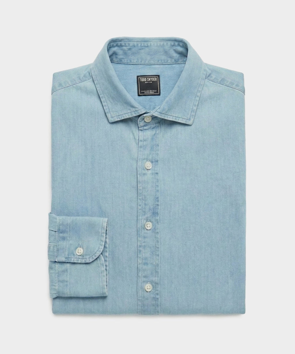 Chambray Spread Collar Dress Shirt