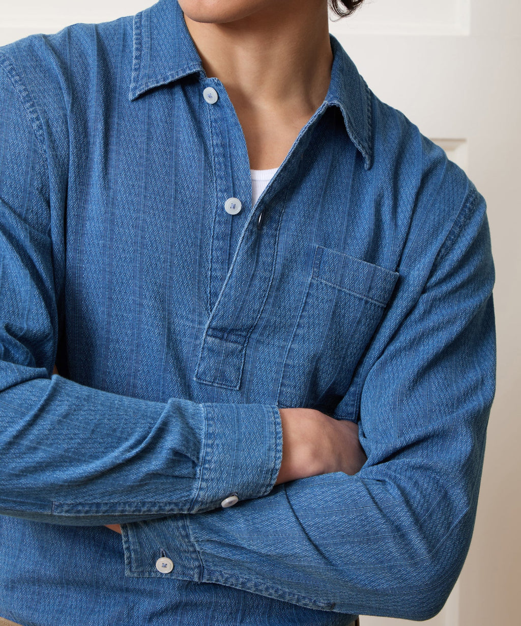 Jacquard Denim Popover