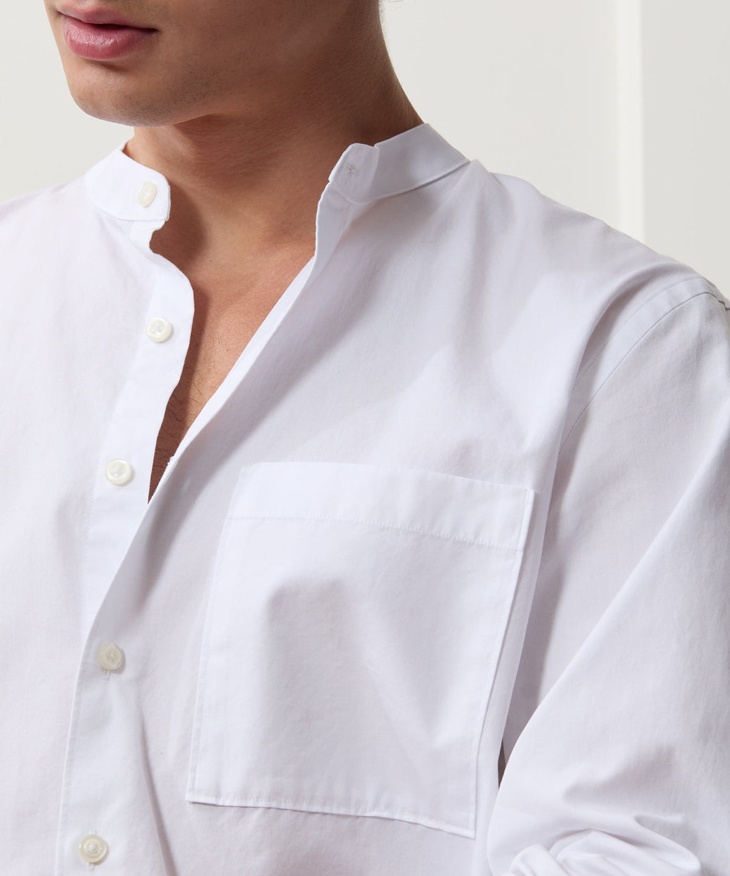 Poplin Band Collar Shirt